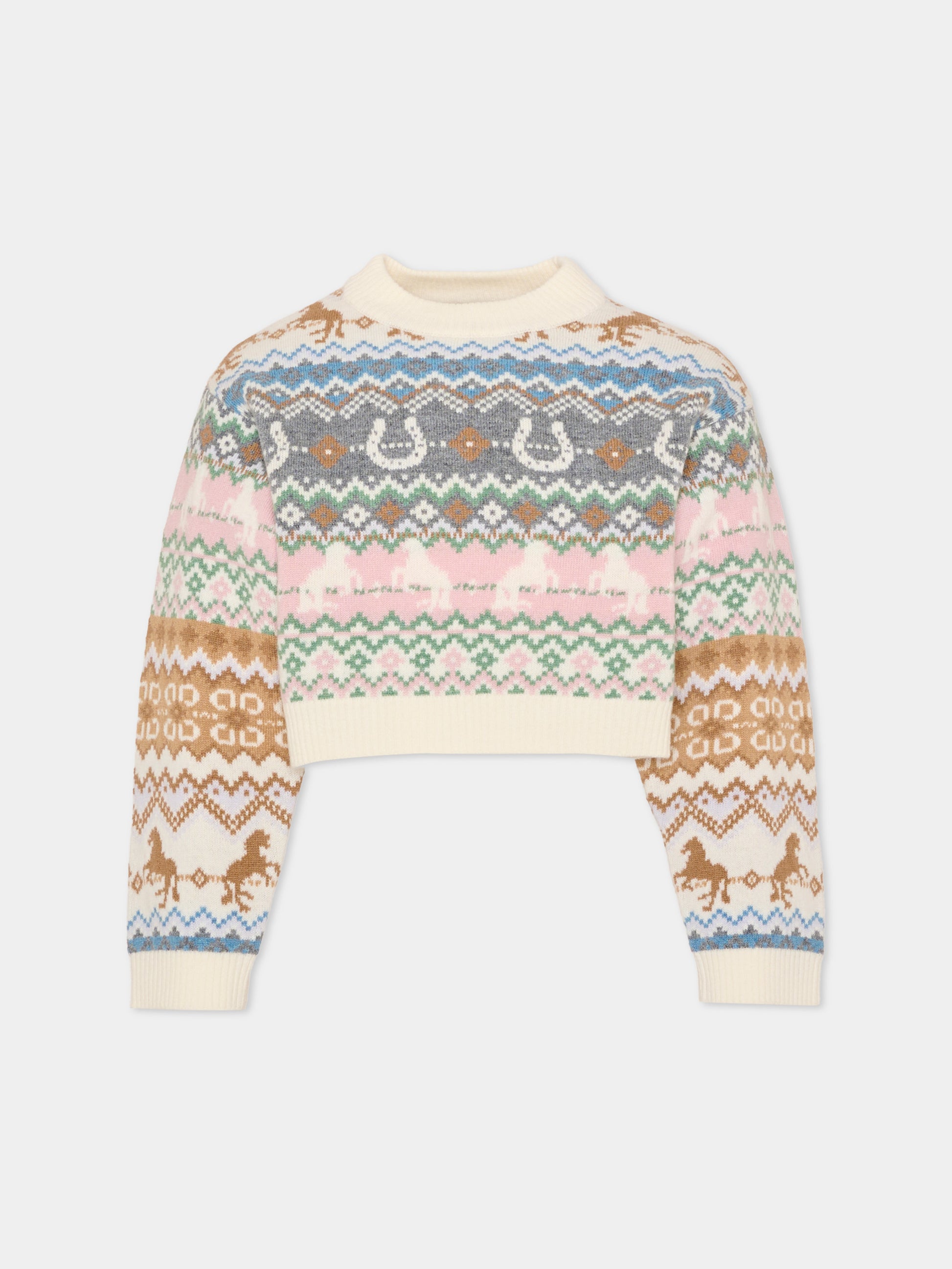 Maglione multicolor per bambina jacquard,Stella Mccartney Kids,TZ9A70 Z3893 999