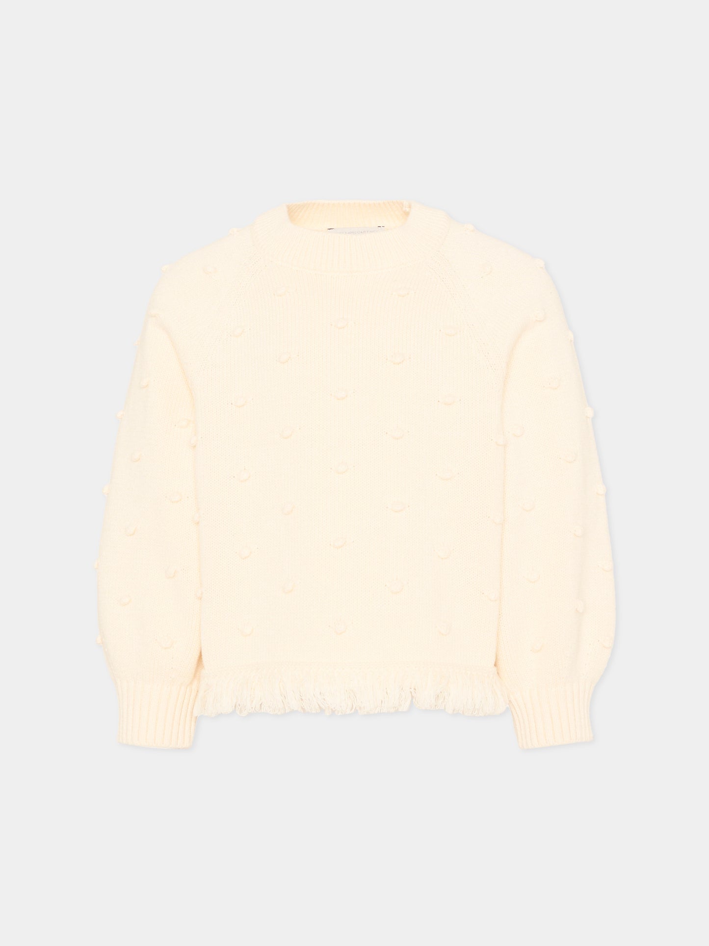 Maglione avorio per bambina con pois,Stella Mccartney Kids,TZ9A80 Z1528 101