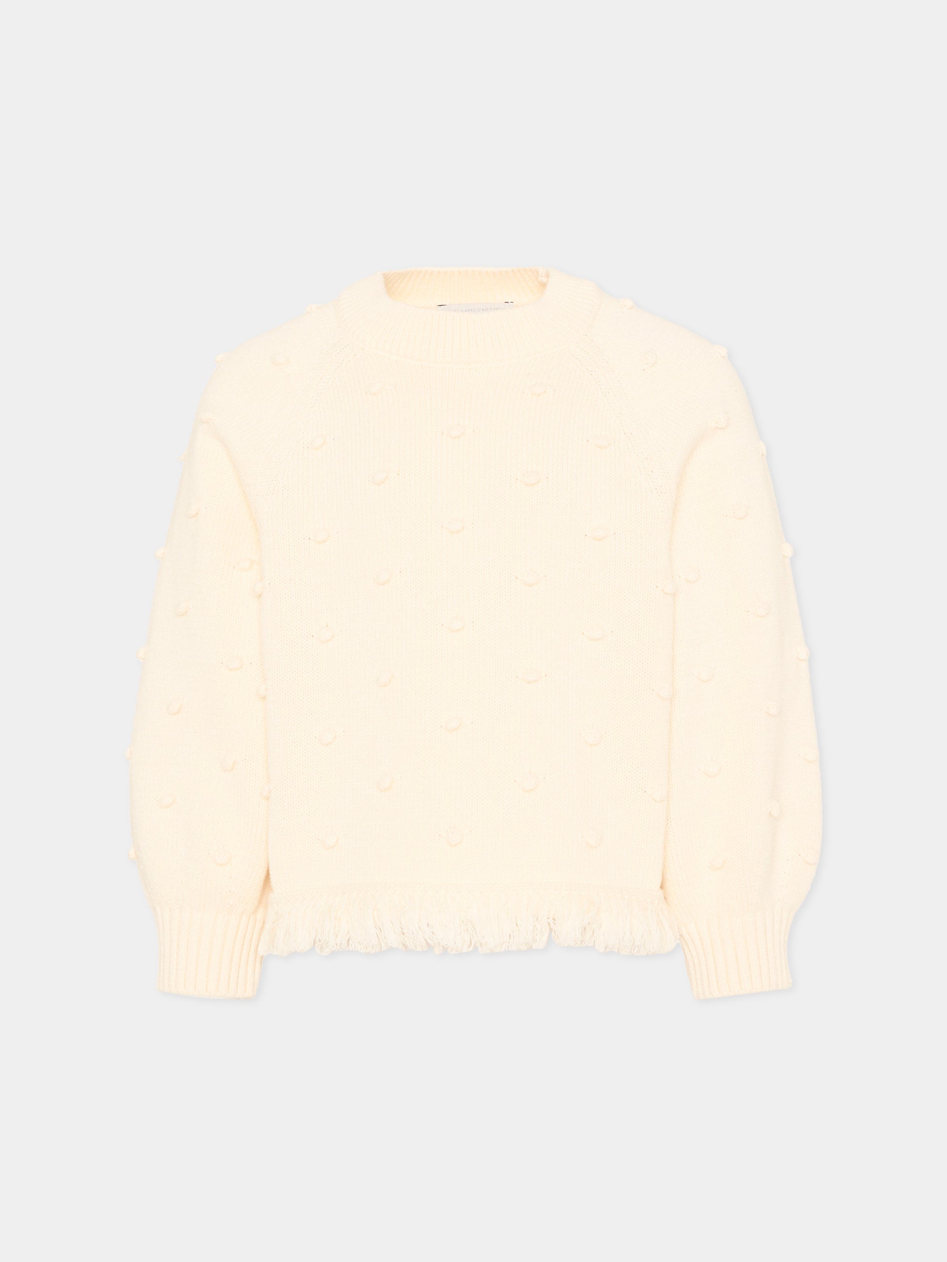 Maglione avorio per bambina con pois,Stella Mccartney Kids,TZ9A80 Z1528 101