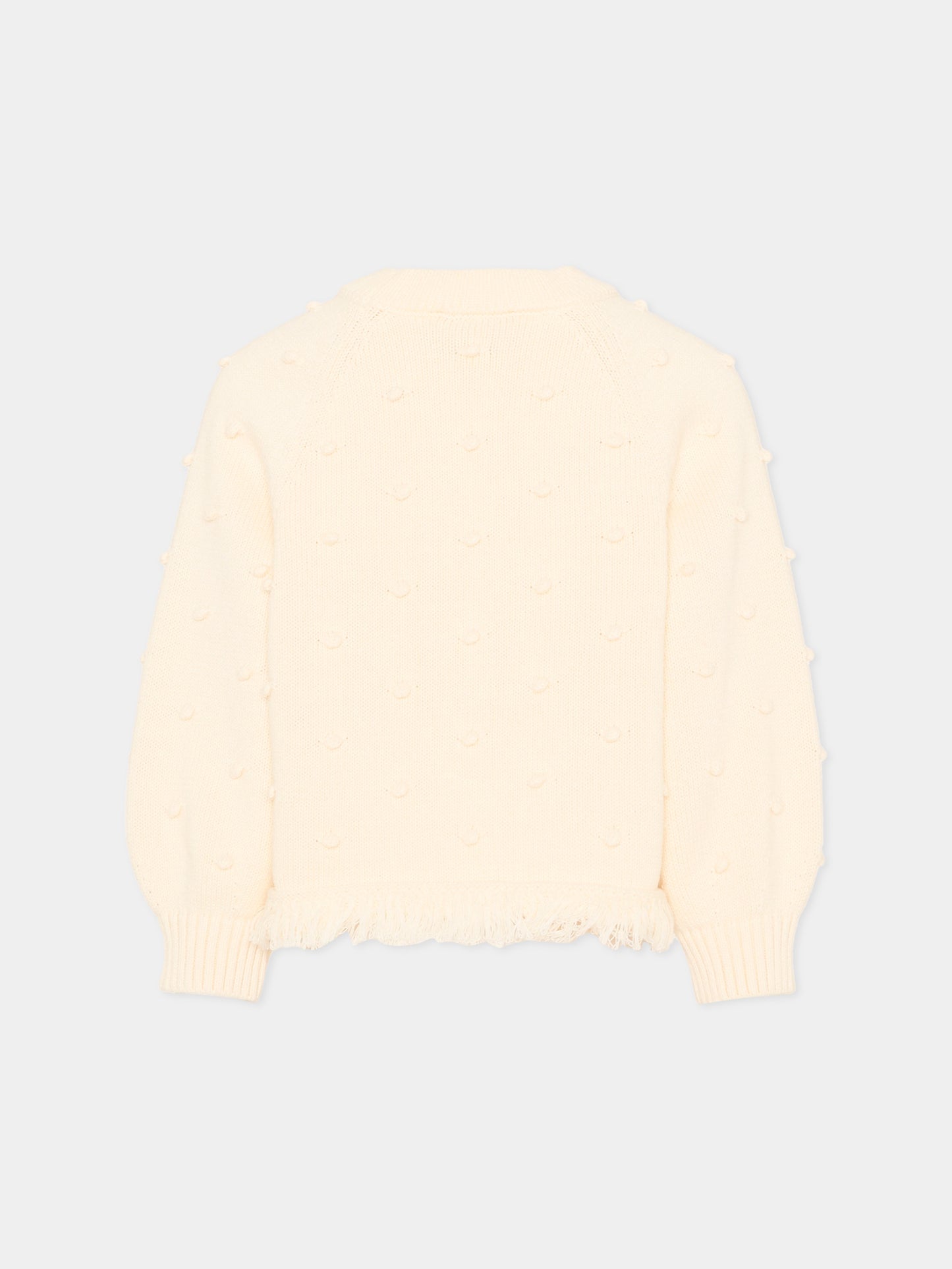 Maglione avorio per bambina con pois,Stella Mccartney Kids,TZ9A80 Z1528 101