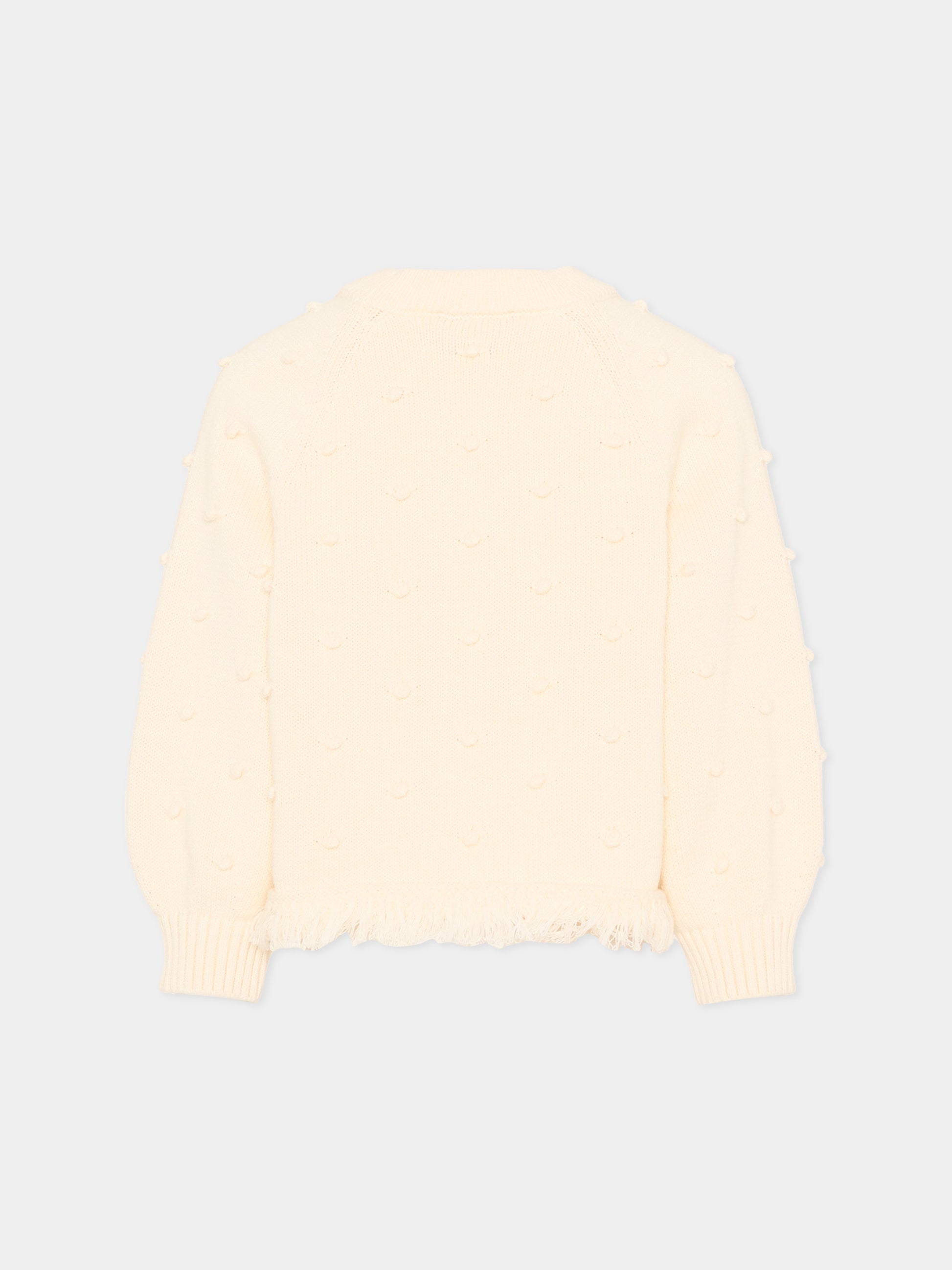 Maglione avorio per bambina con pois,Stella Mccartney Kids,TZ9A80 Z1528 101