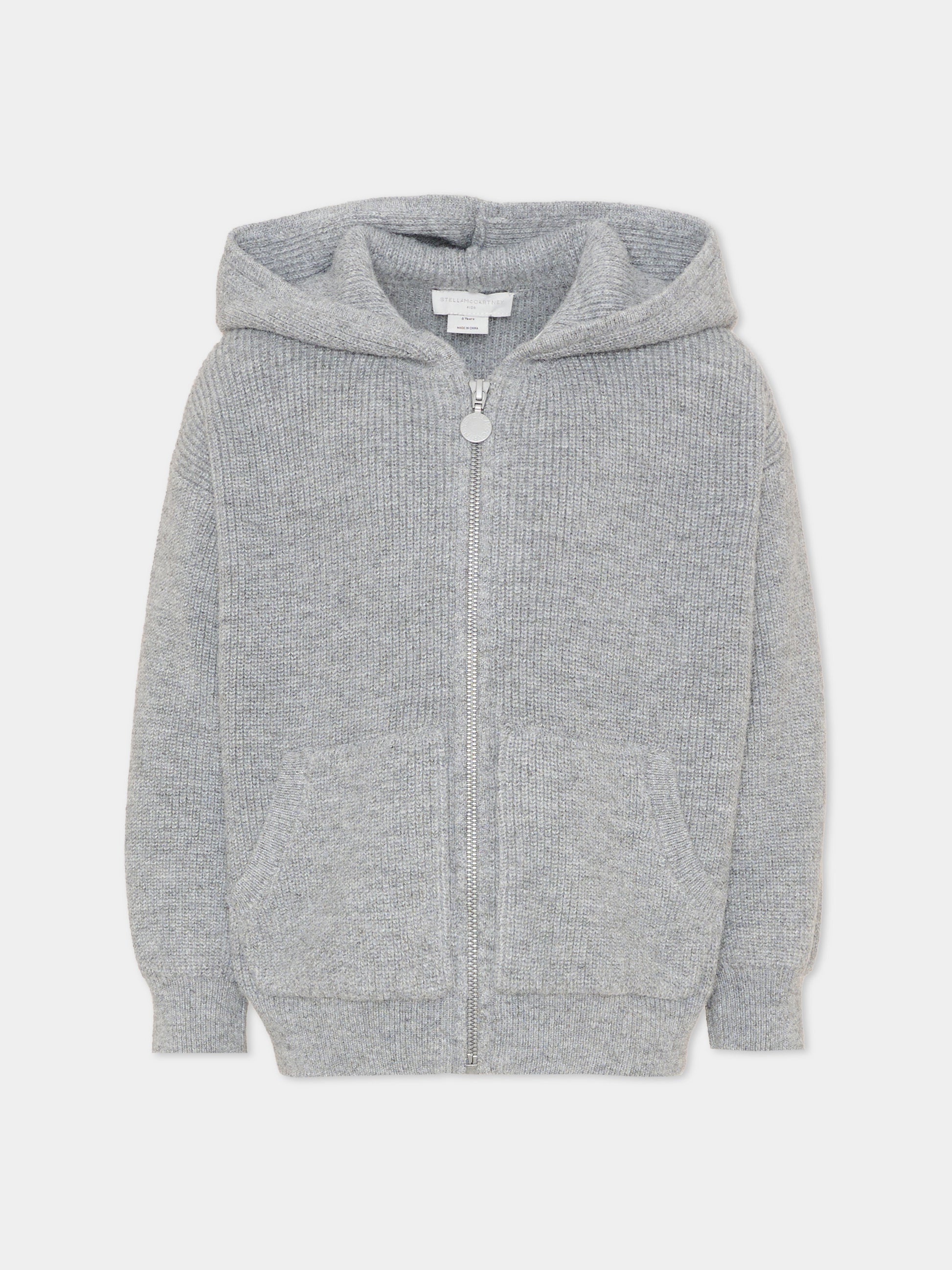 Felpa con cappuccio grigia per bambina,Stella Mccartney Kids,TZ9A90 Z3898 807