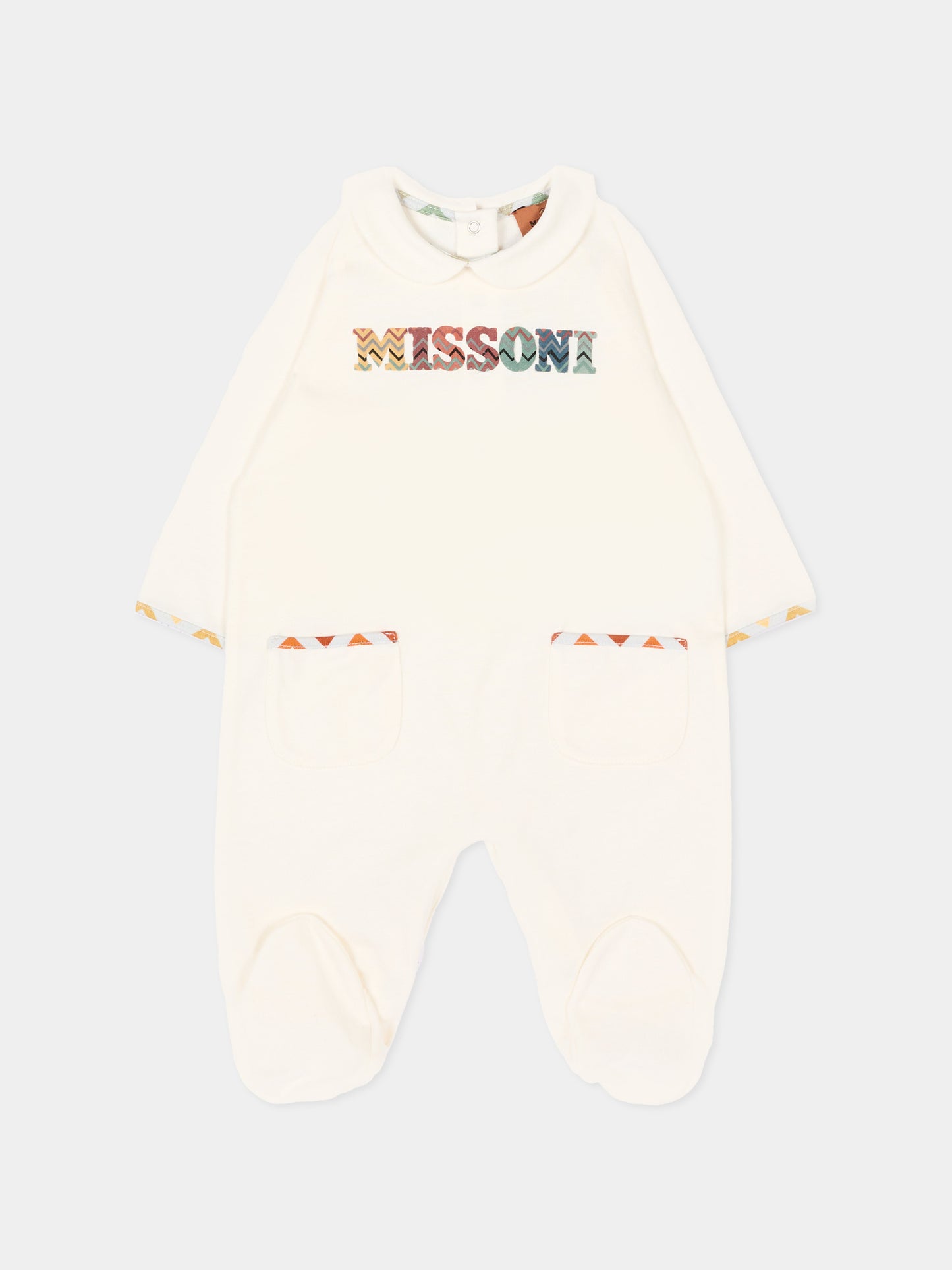 Set tutina avorio per neonato con chevron,Missoni,MZB300 Z3672 102