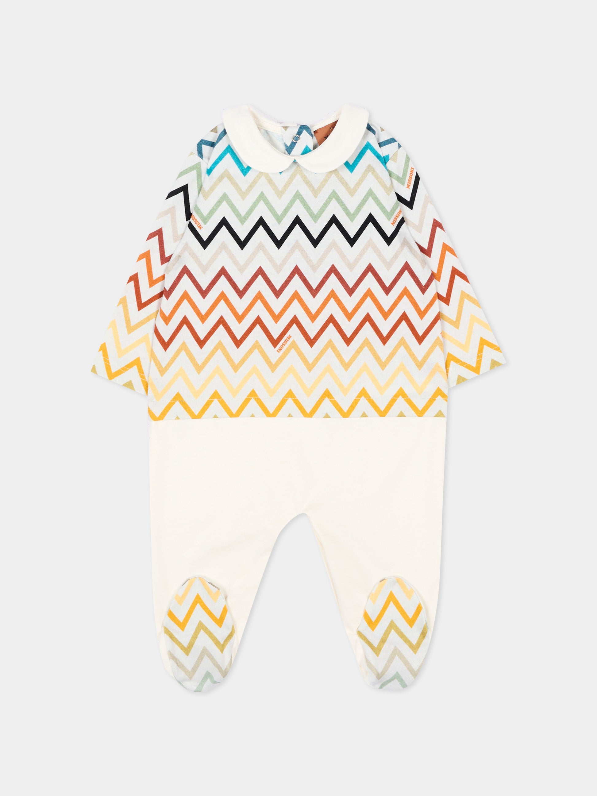 Set tutina multicolor per neonato con chevron,Missoni,MZB320 Z4094 960MC