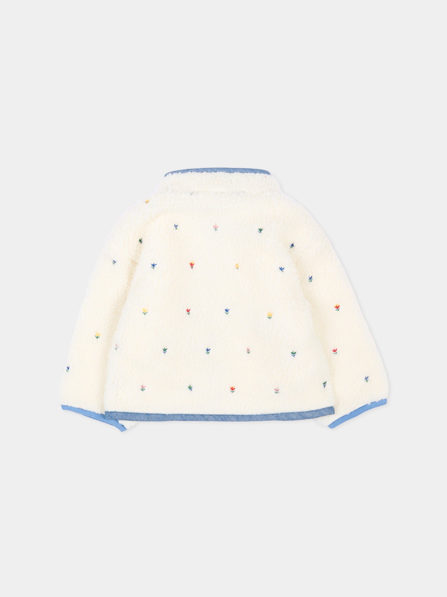Ecopelliccia avorio per neonata con fiori,Stella Mccartney Kids,TZ2017 Z3881 189EM