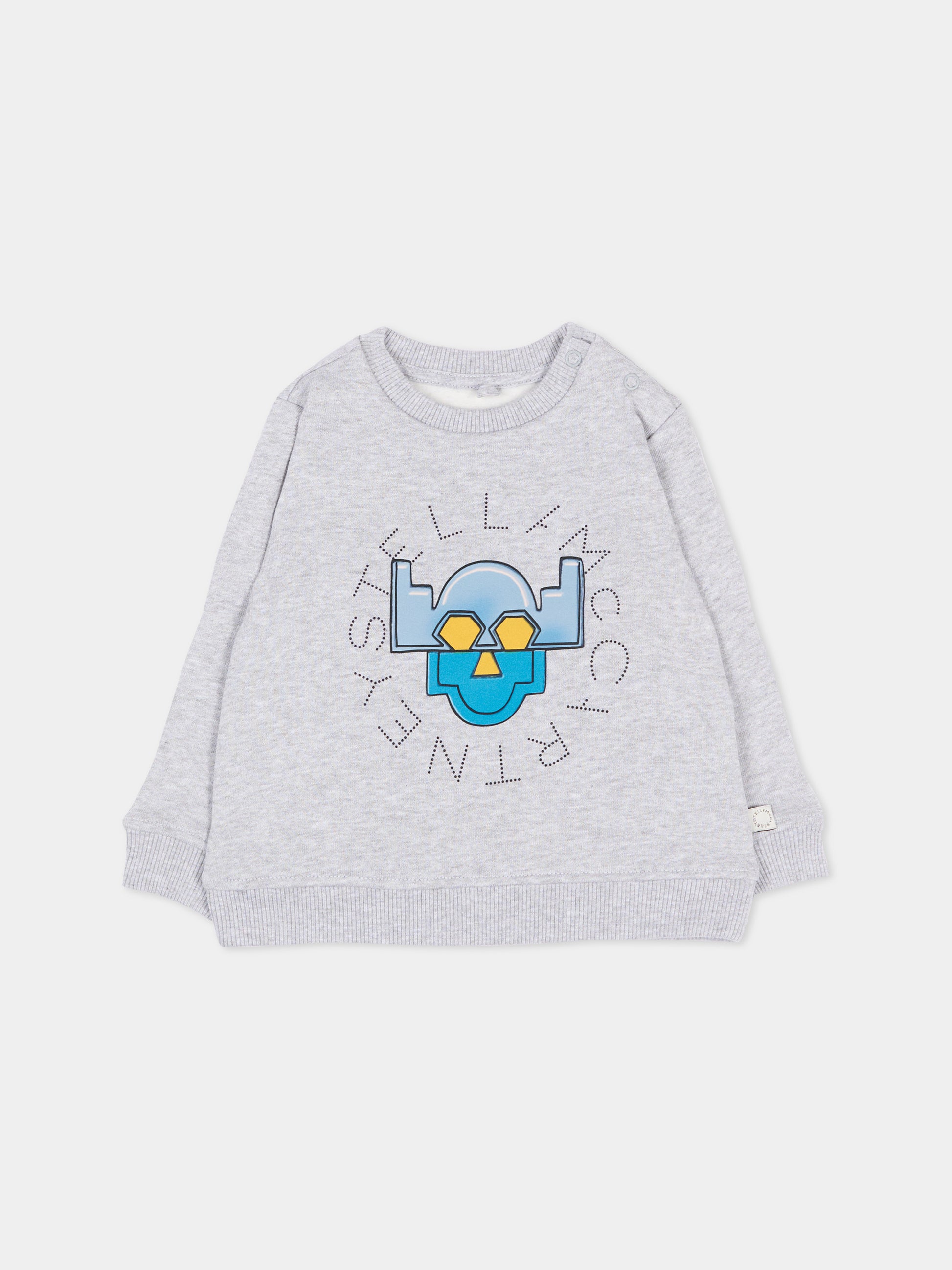 Felpa grigia per neonato con logo,Stella Mccartney Kids,TZ4300 Z4016 807