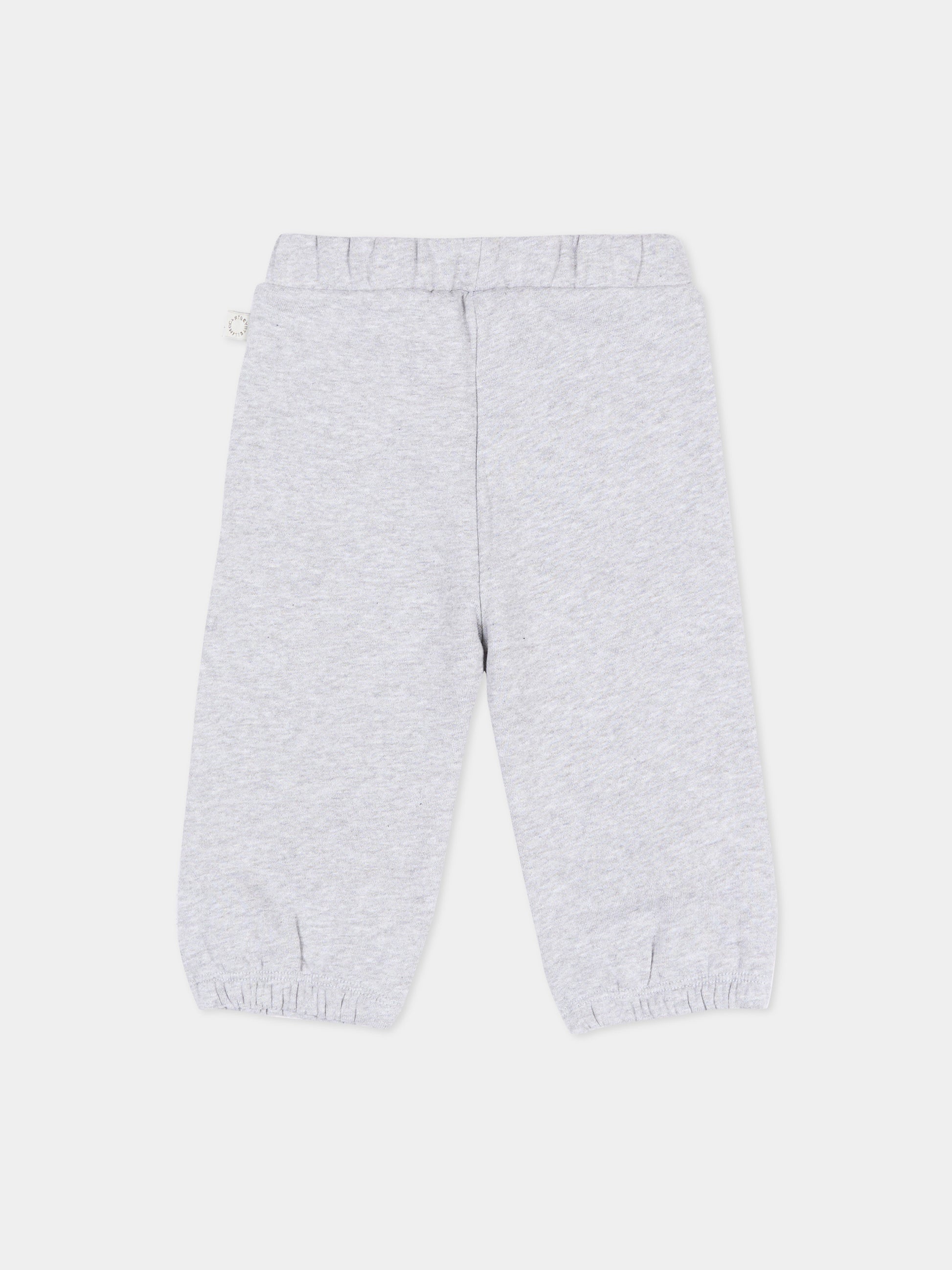 Pantaloni sportivi grigi per neonato con stampe,Stella Mccartney Kids,TZ6300 Z4016 807