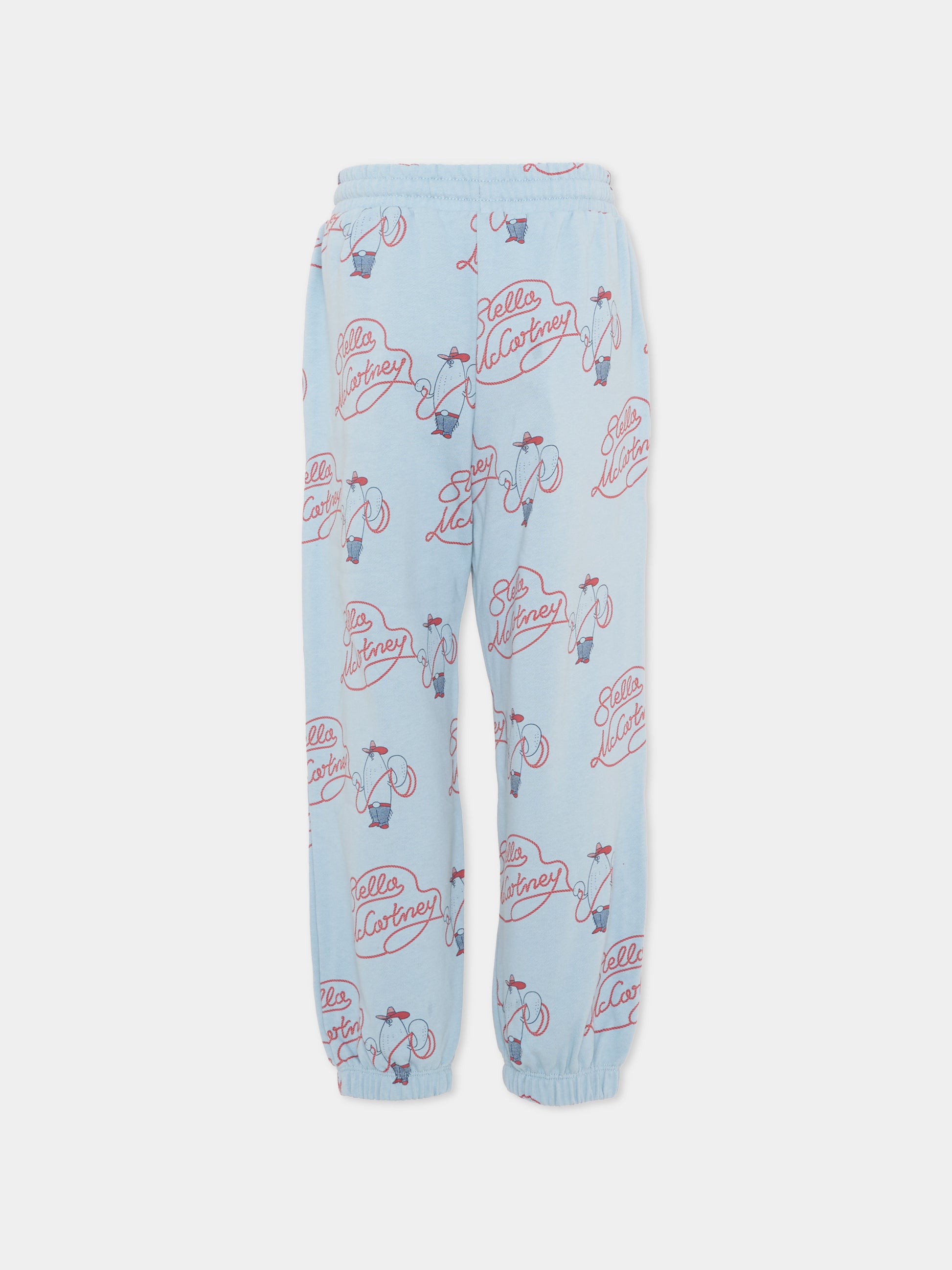 Pantaloni sportivi celesti per bambino con logo,Stella Mccartney Kids,TZ6H00 Z3952 61EMC