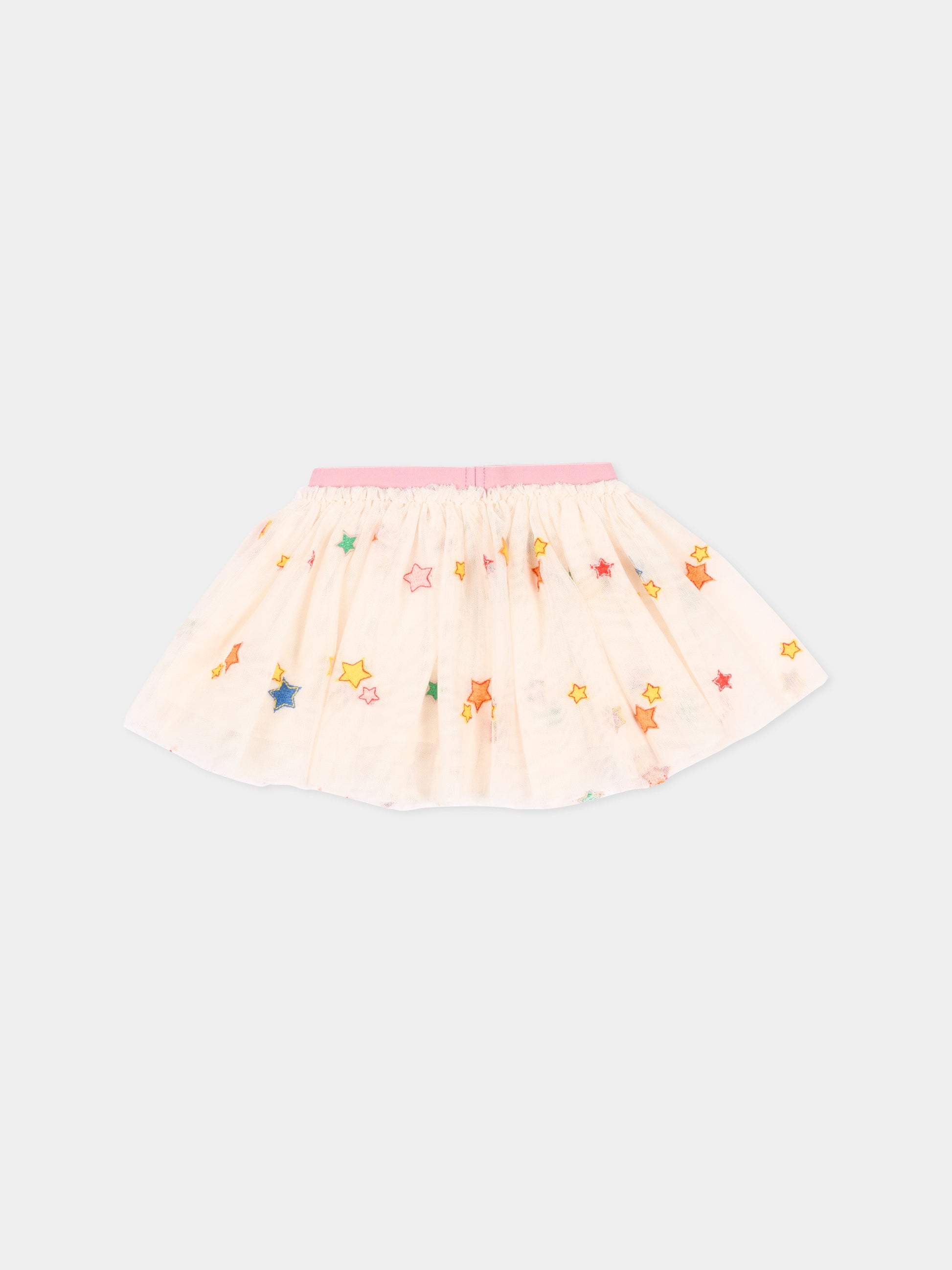 Gonna elegante avorio per neonata con stelle,Stella Mccartney Kids,TZ7001 Z3867 189MC