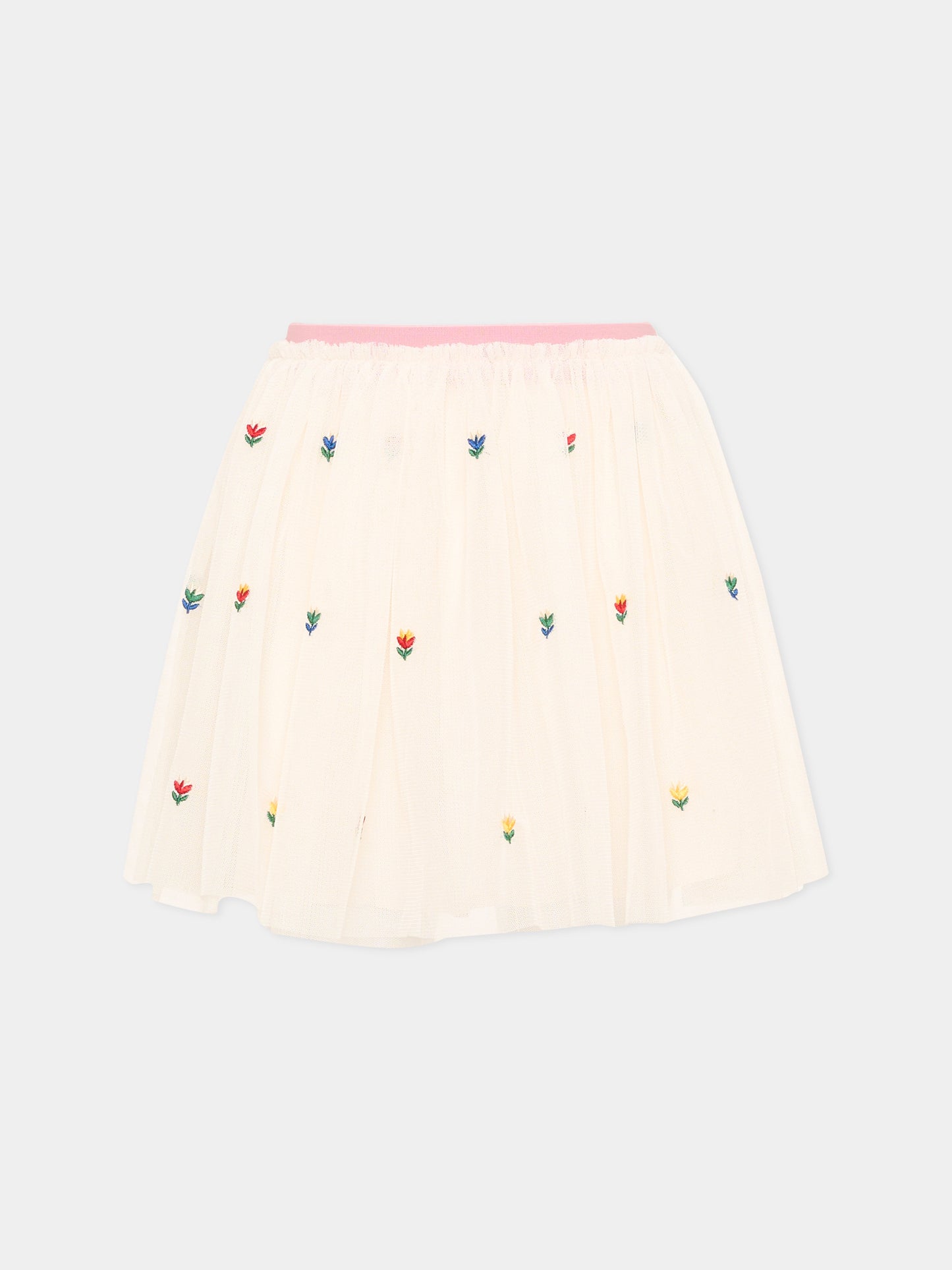 Gonna avorio per bambina con fiori,Stella Mccartney Kids,TZ7A21 Z3897 189EM