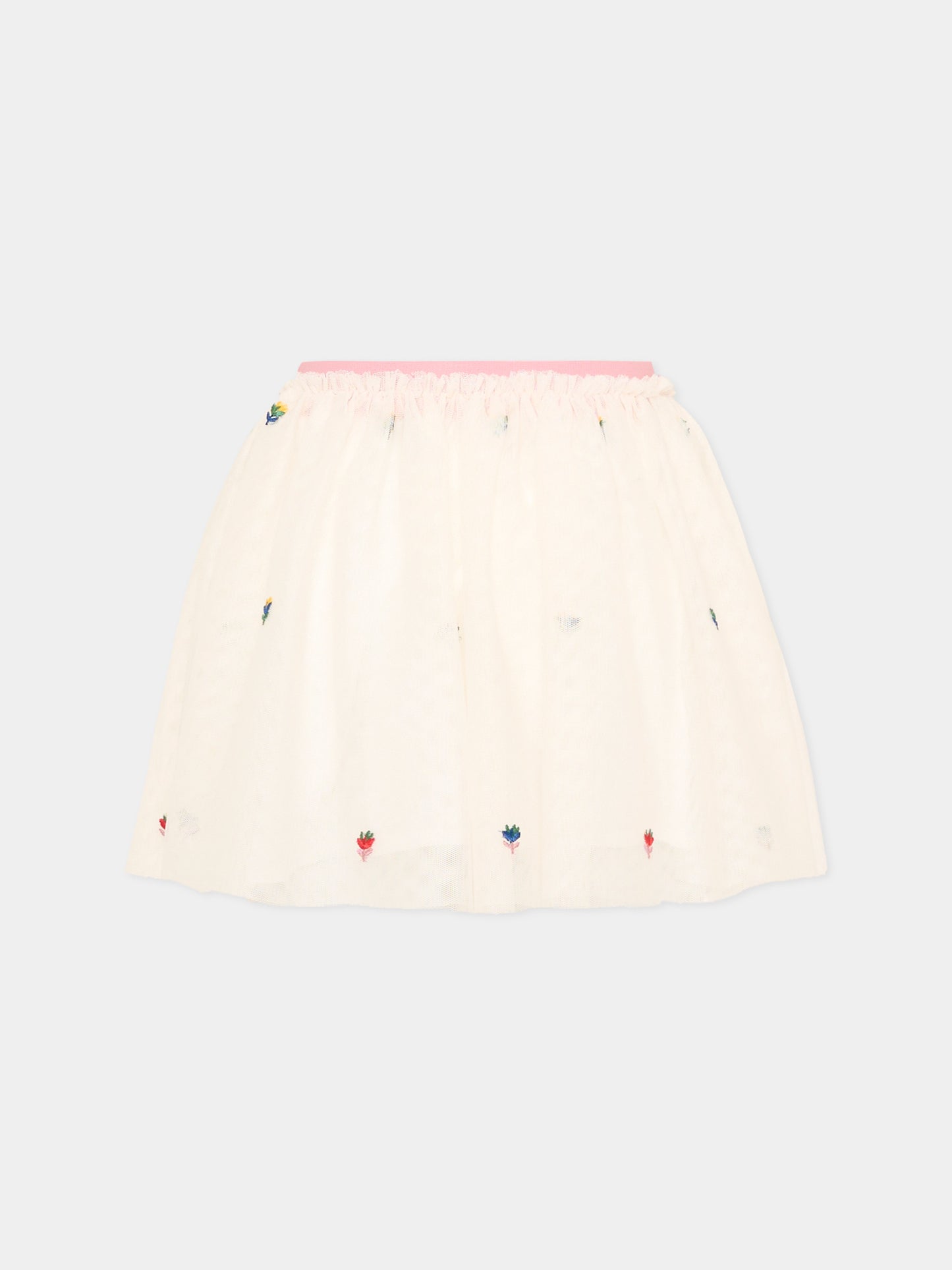 Gonna avorio per bambina con fiori,Stella Mccartney Kids,TZ7A21 Z3897 189EM