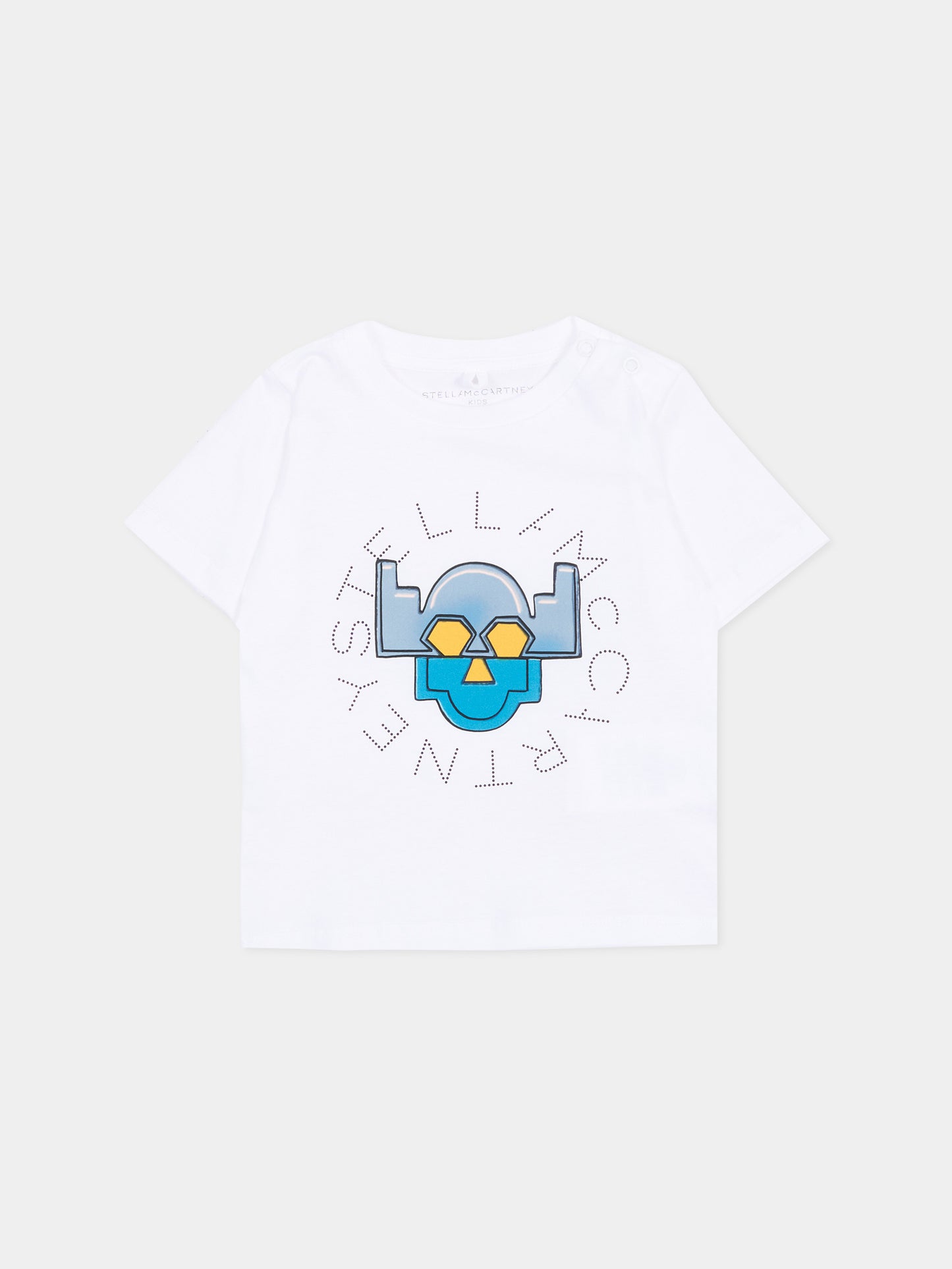 T-shirt bianca per neonato con logo,Stella Mccartney Kids,TZ8301 Z3931 100