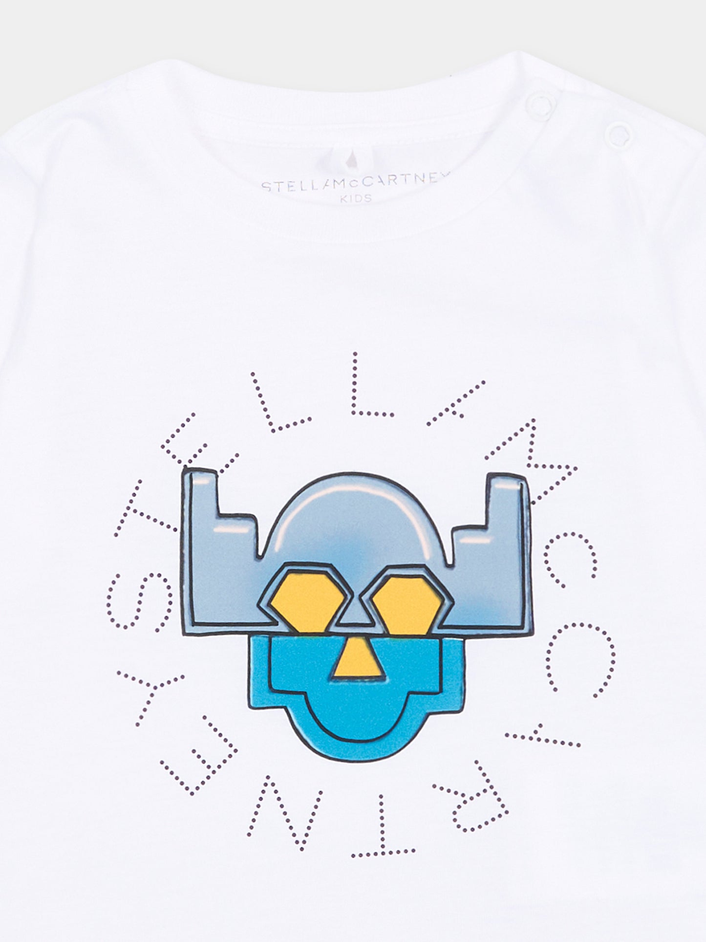 T-shirt bianca per neonato con logo,Stella Mccartney Kids,TZ8301 Z3931 100
