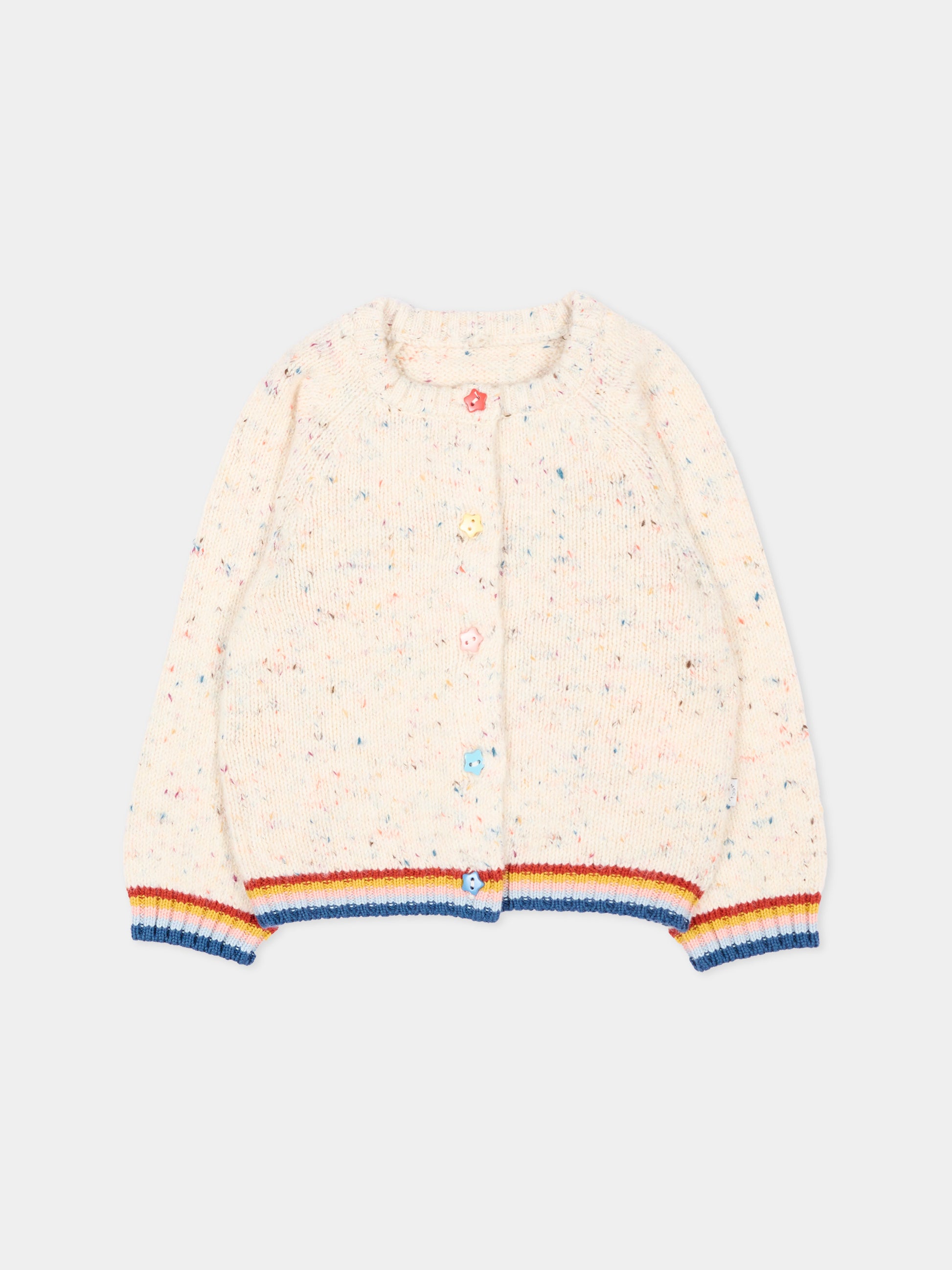 Cardigan avorio per neonata con righe,Stella Mccartney Kids,TZ9000 Z3896 101