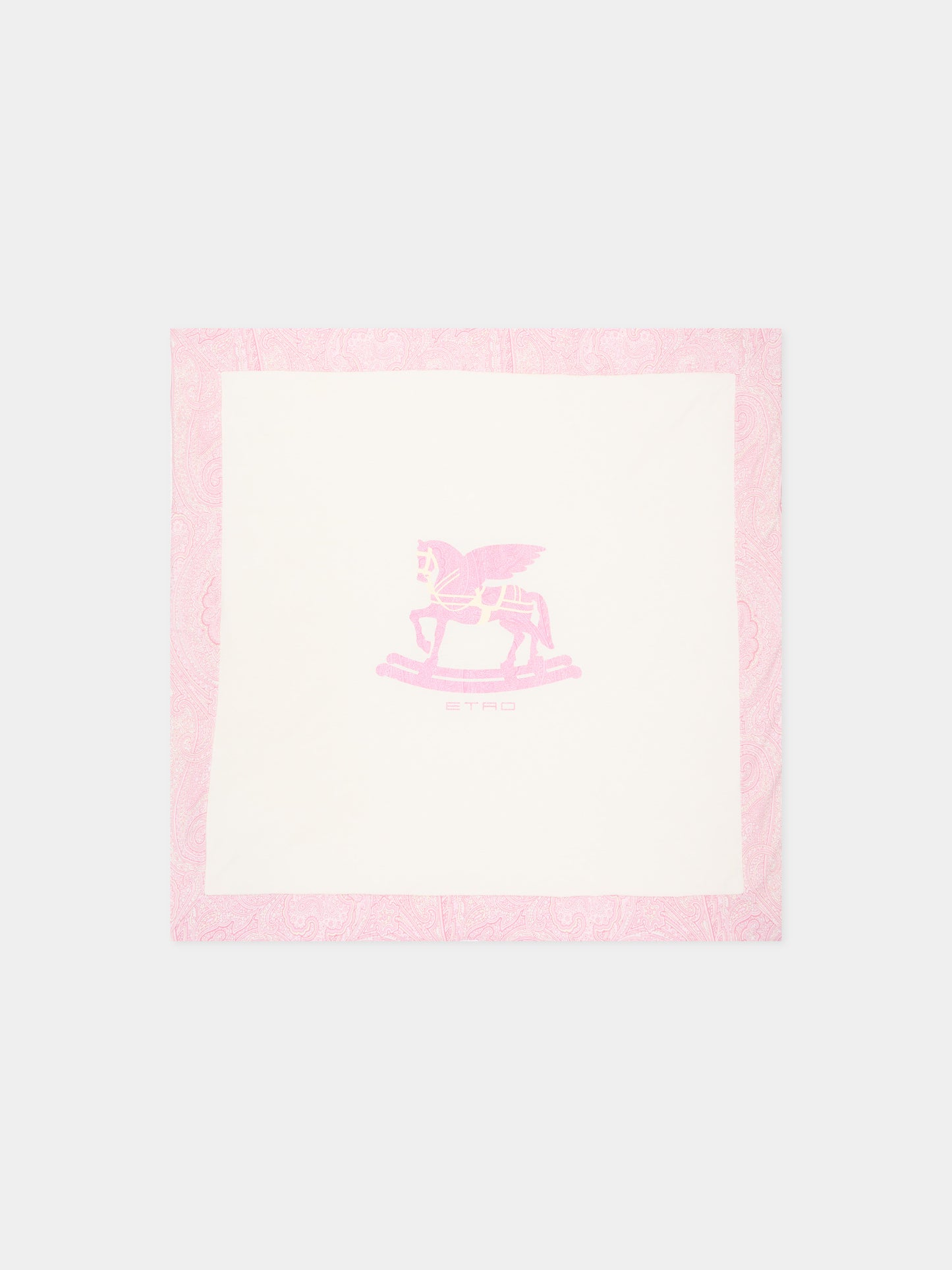 Coperta avorio per neonata con Pegaso,Etro,GY0520 Z3672 102RS