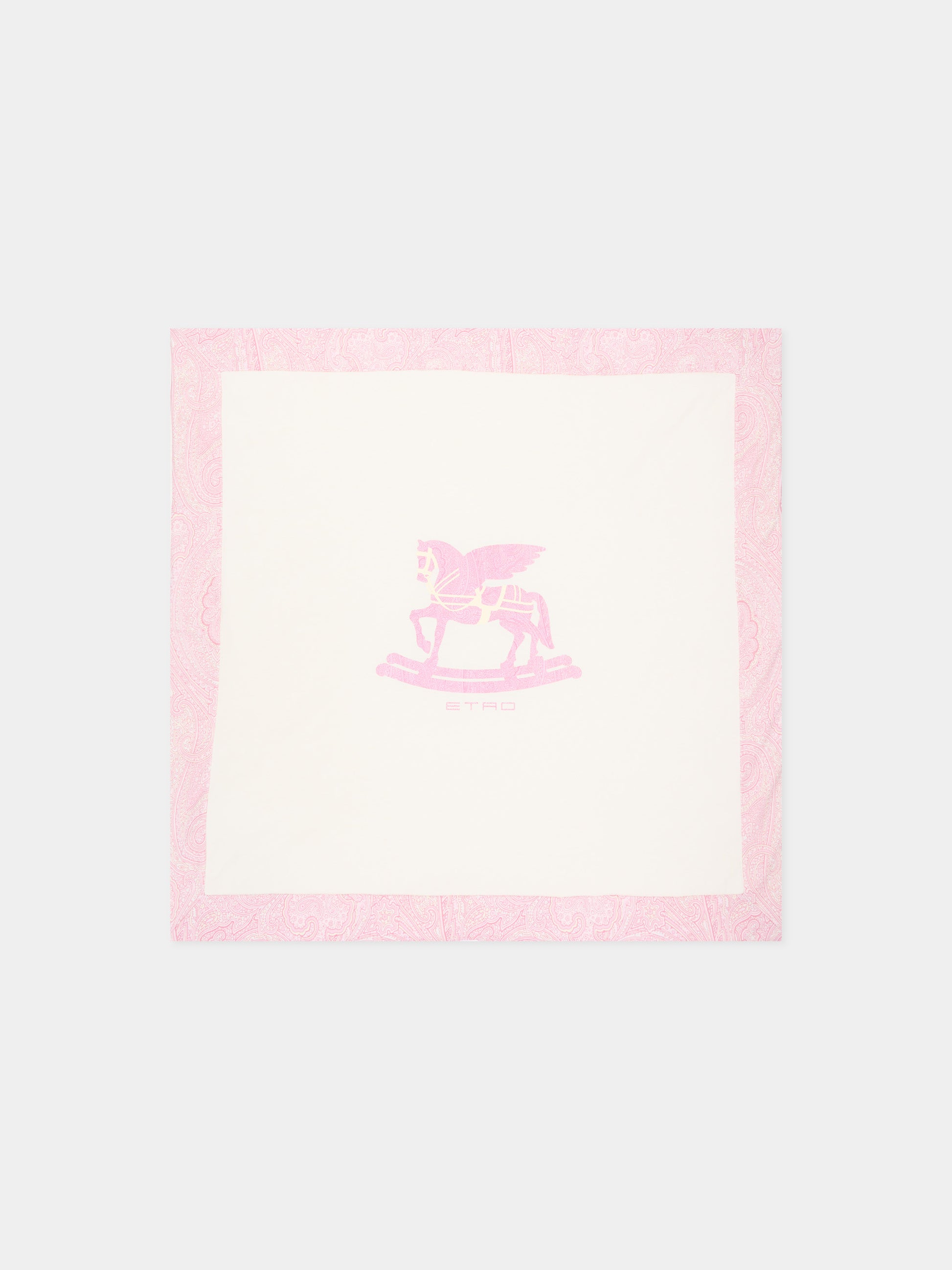 Coperta avorio per neonata con Pegaso,Etro,GY0520 Z3672 102RS