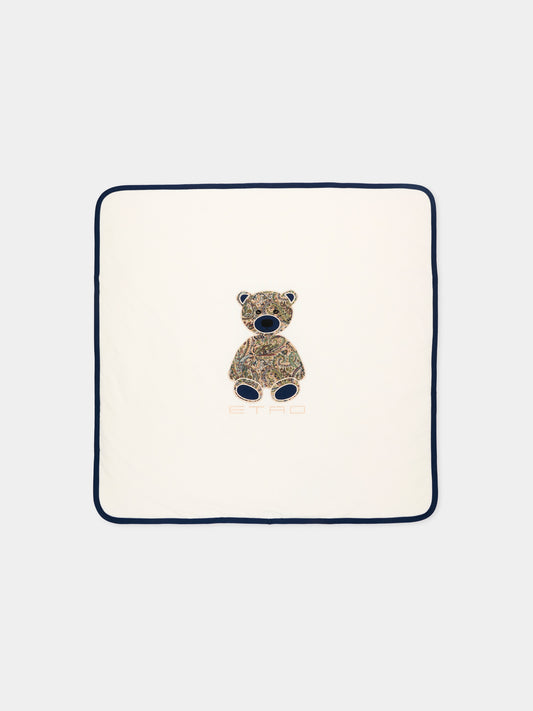 Coperta avorio per neonati con orsetto,Etro,GZ0540 Z3672 102