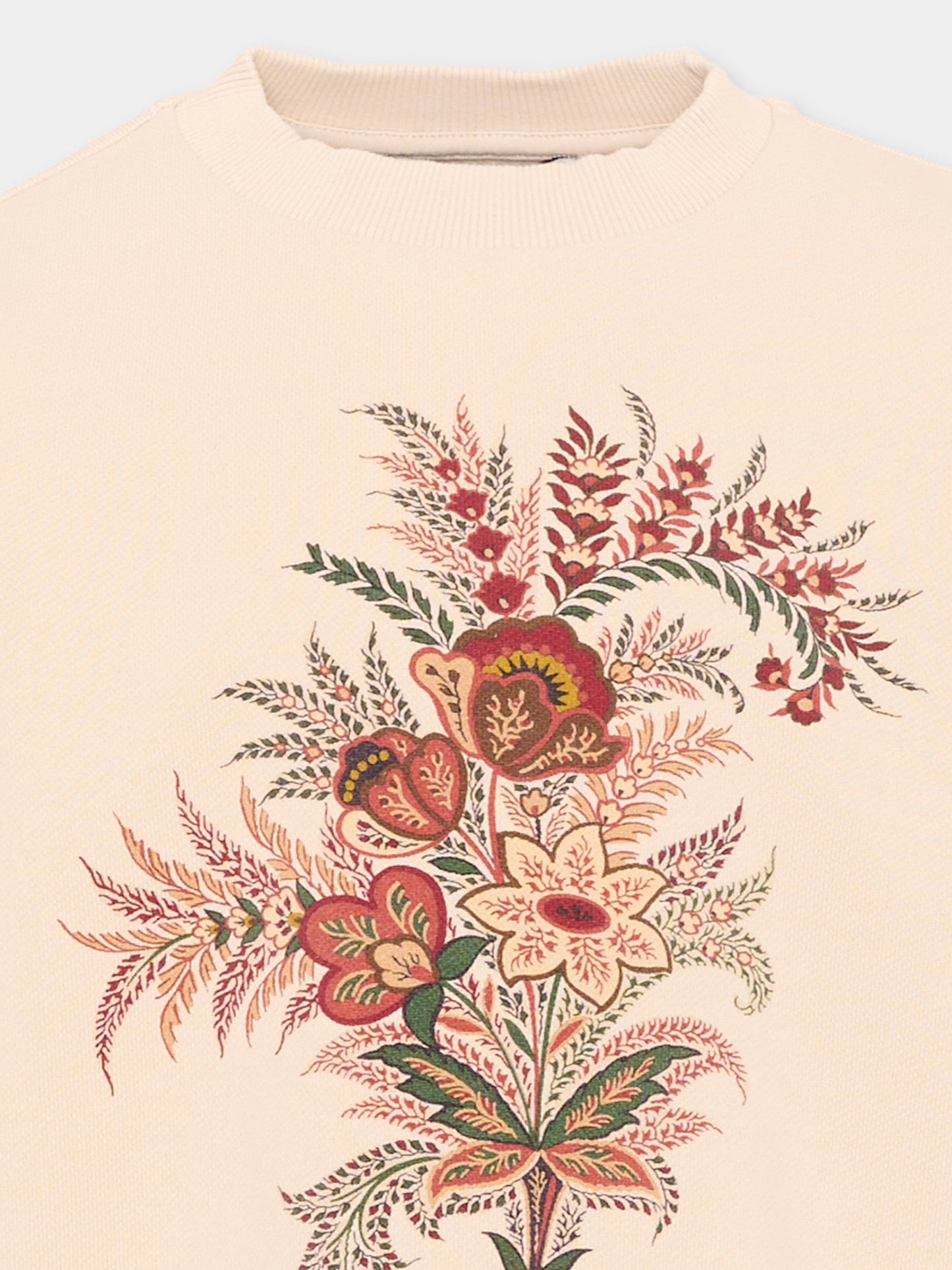 Felpa beige per bambina con stampa floreale e logo,Etro,GZ4A10 Z3183 115
