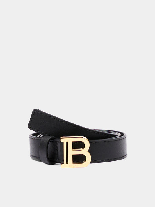 Cintura nera per bambina con logo,Balmain Kids,BY0C01 Z1371 930OR