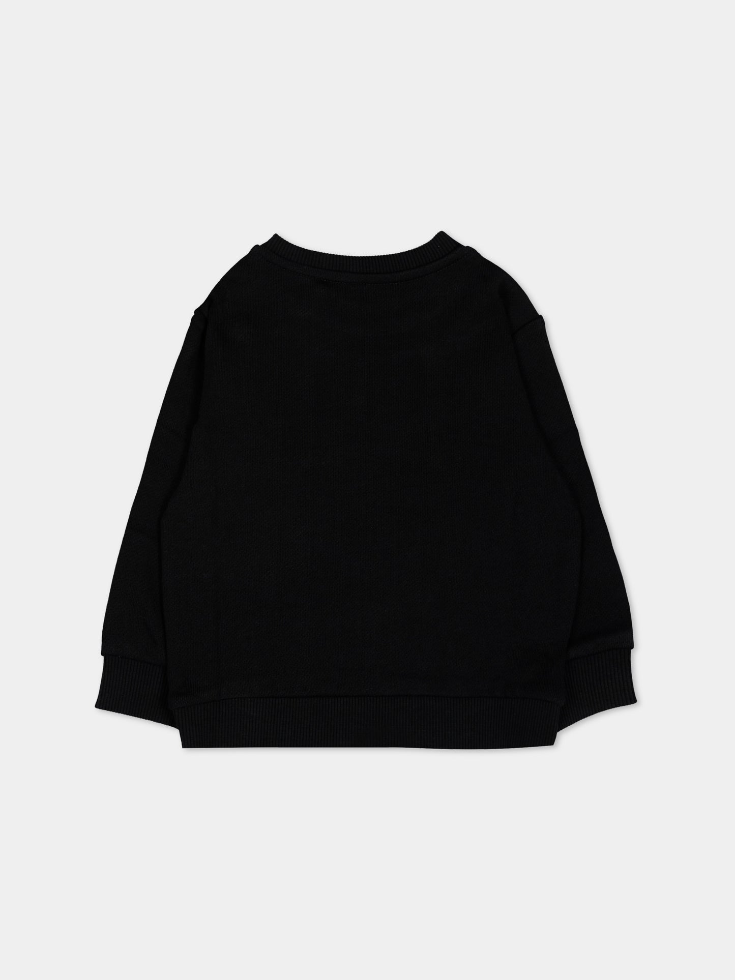 Felpa nera per neonati con logo,Balmain Kids,BZ4340 Z3183 930BC