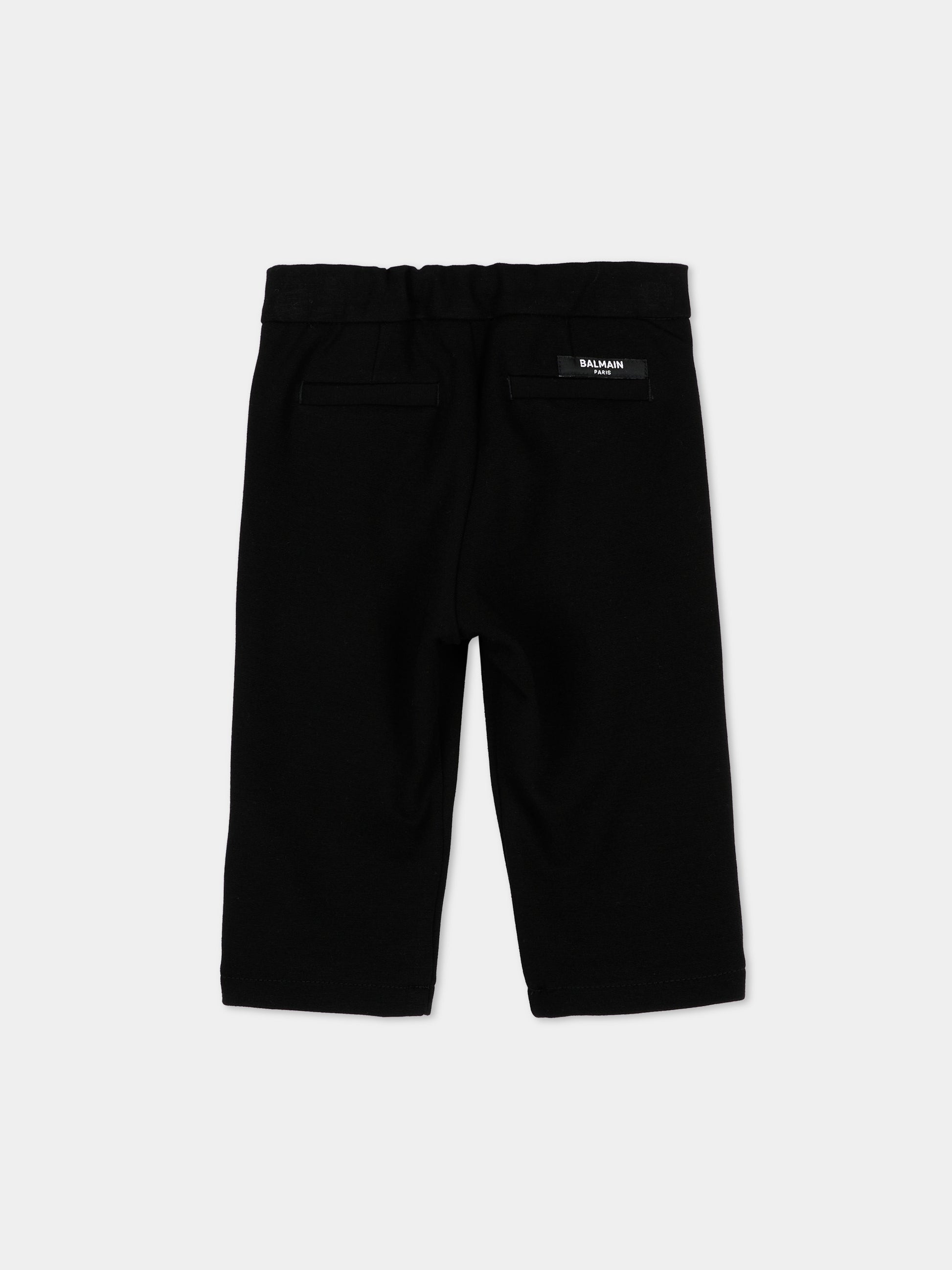Pantaloni eleganti nero per neonato,Balmain Kids,BY6710 J0371 930AG