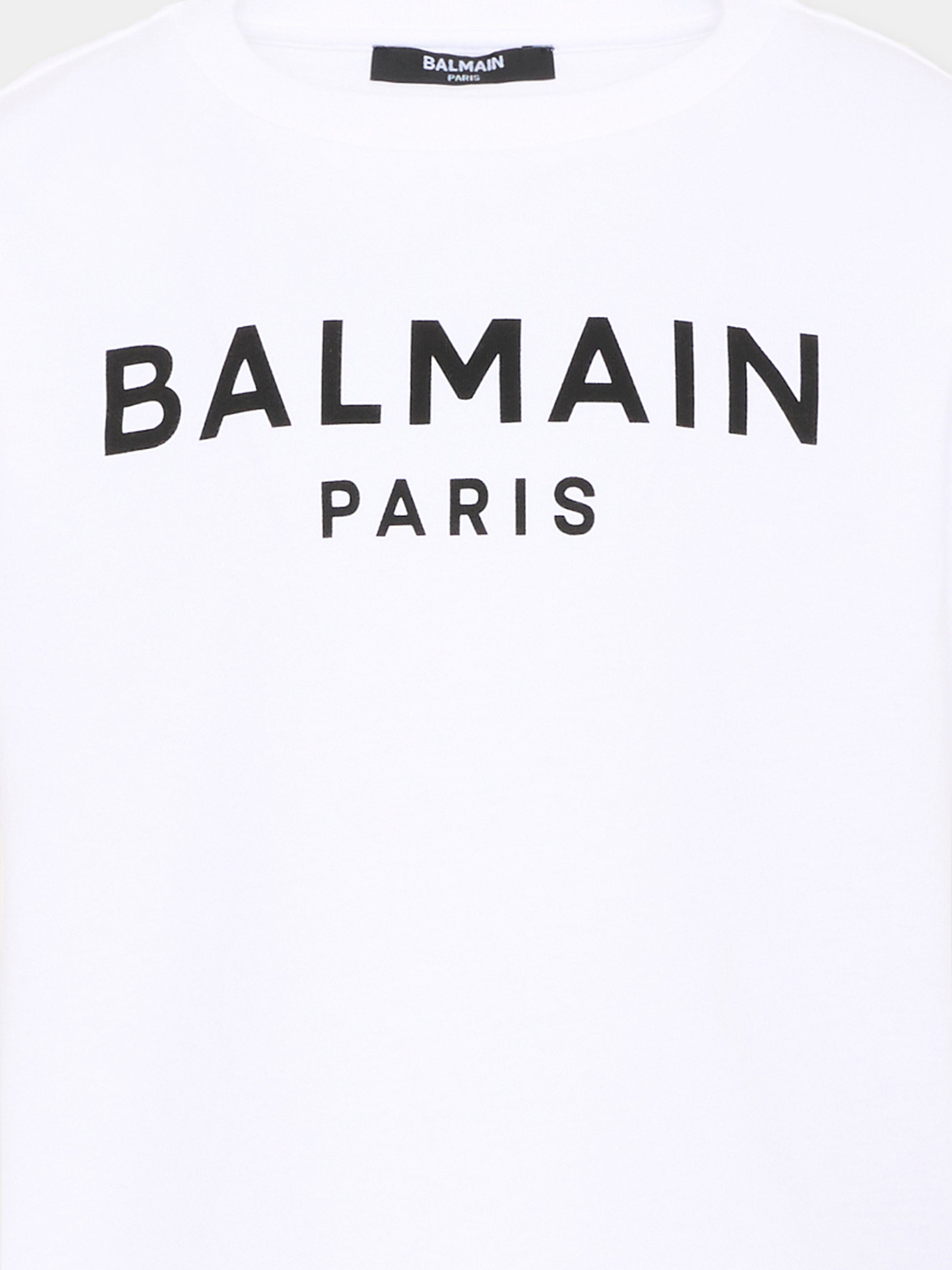 T-Shirt bianca per bambini con logo,Balmain Kids,BY8R11 Z3672 100NE