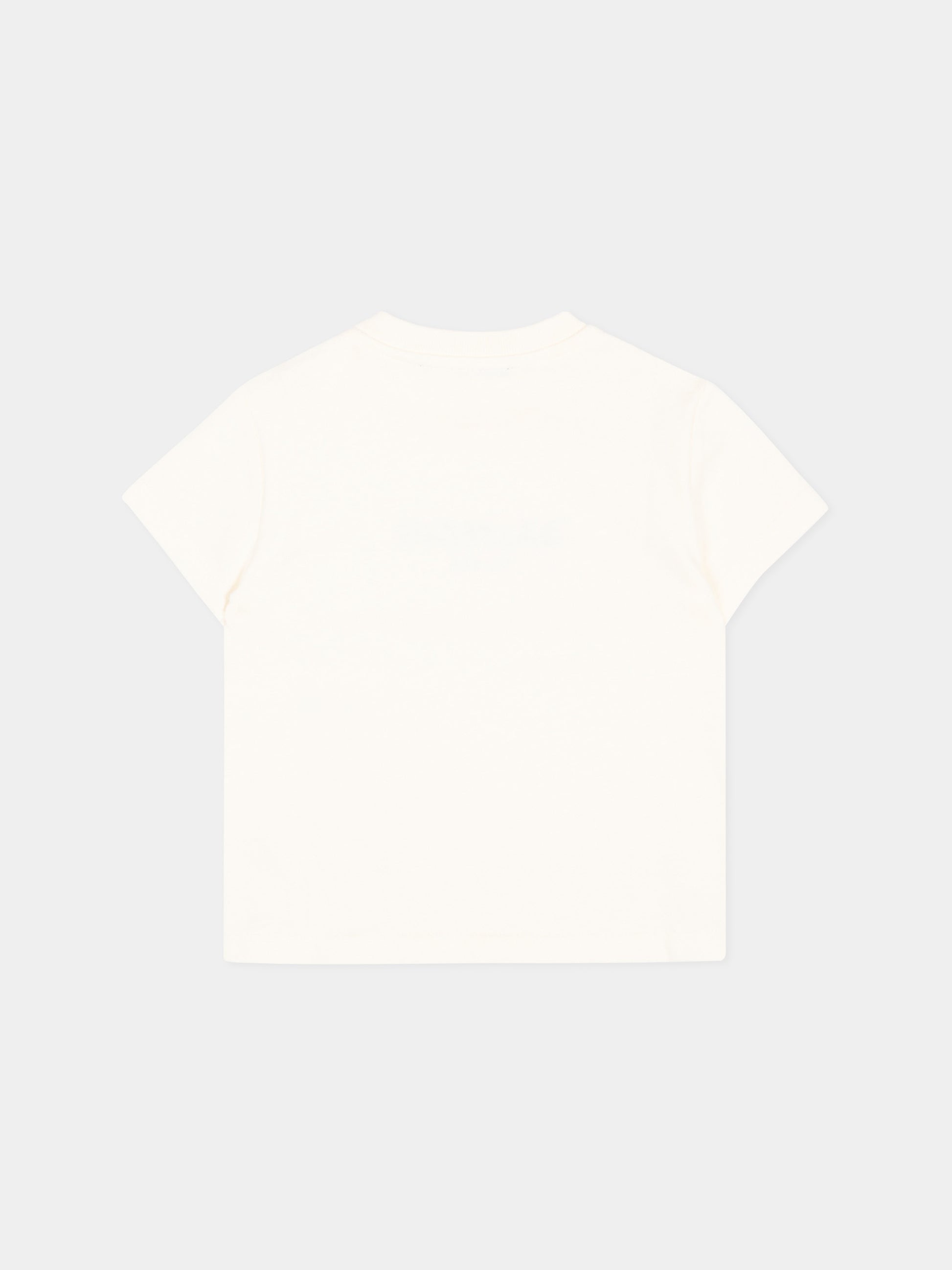 T-Shirt avorio per neonati con logo,Balmain Kids,BZ8321 Z3672 102OR