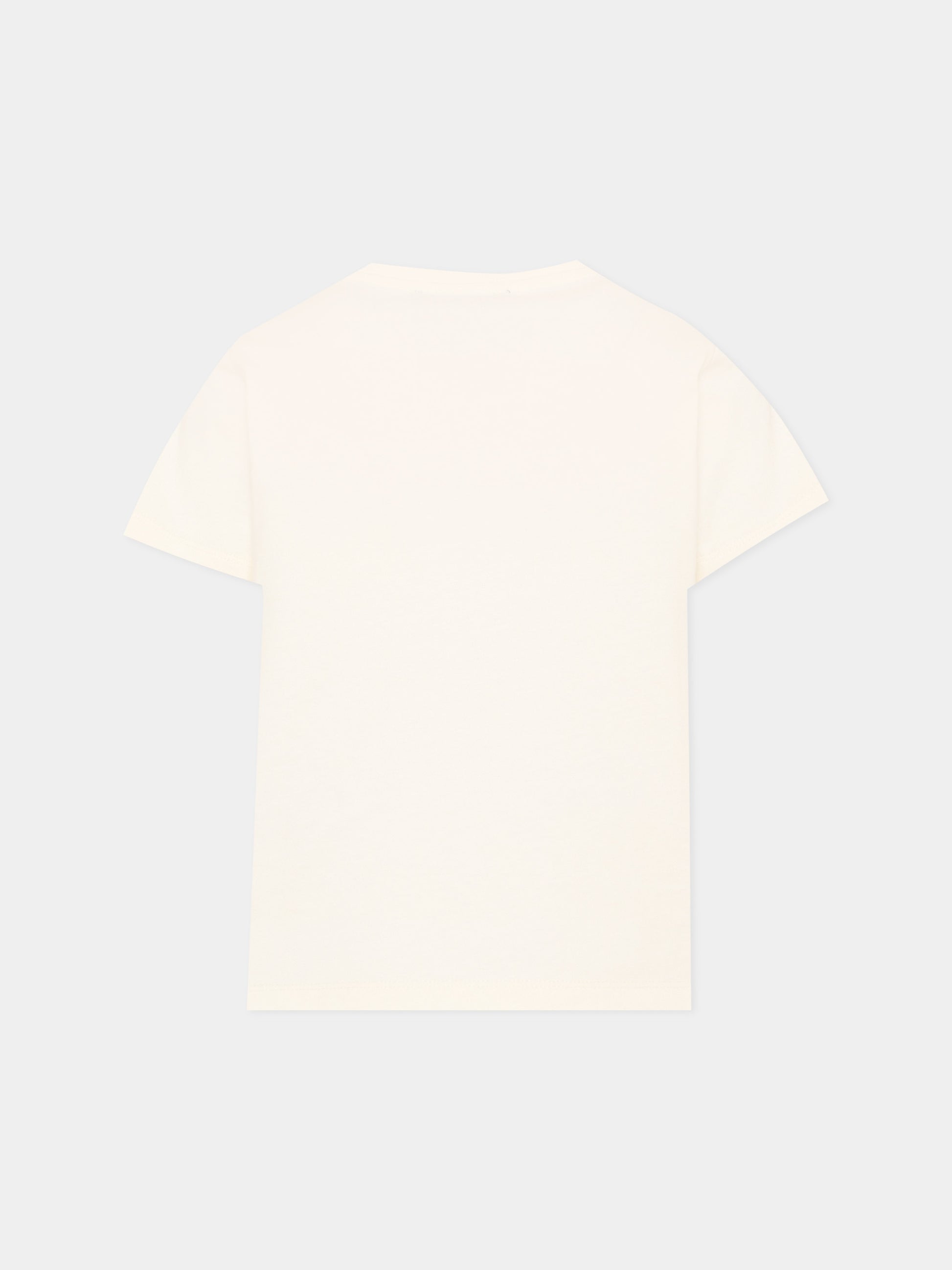 T-Shirt avorio per bambini con logo,Balmain Kids,BZ8I11 Z3672 102NE