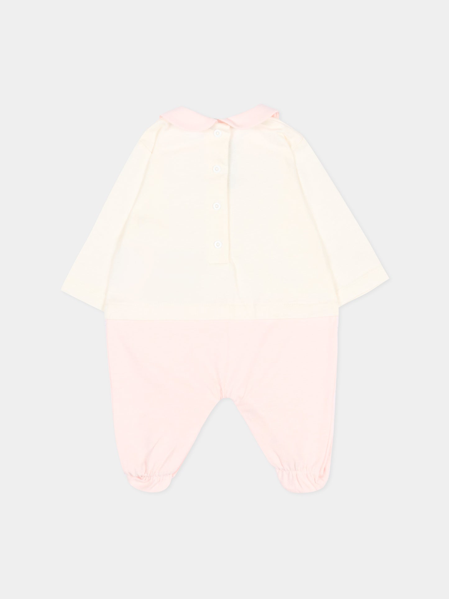 Set tutina avorio per neonata con logo,Balmain Kids,BZB010 Z3672 102RS