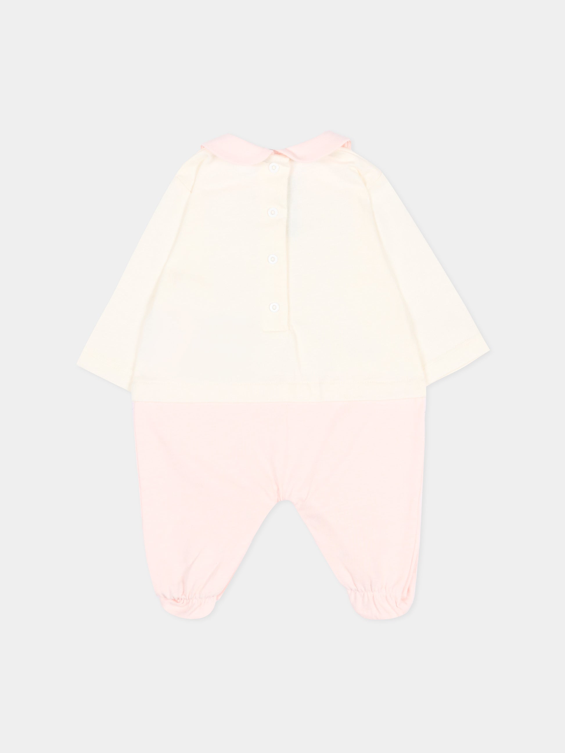 Set tutina avorio per neonata con logo,Balmain Kids,BZB010 Z3672 102RS
