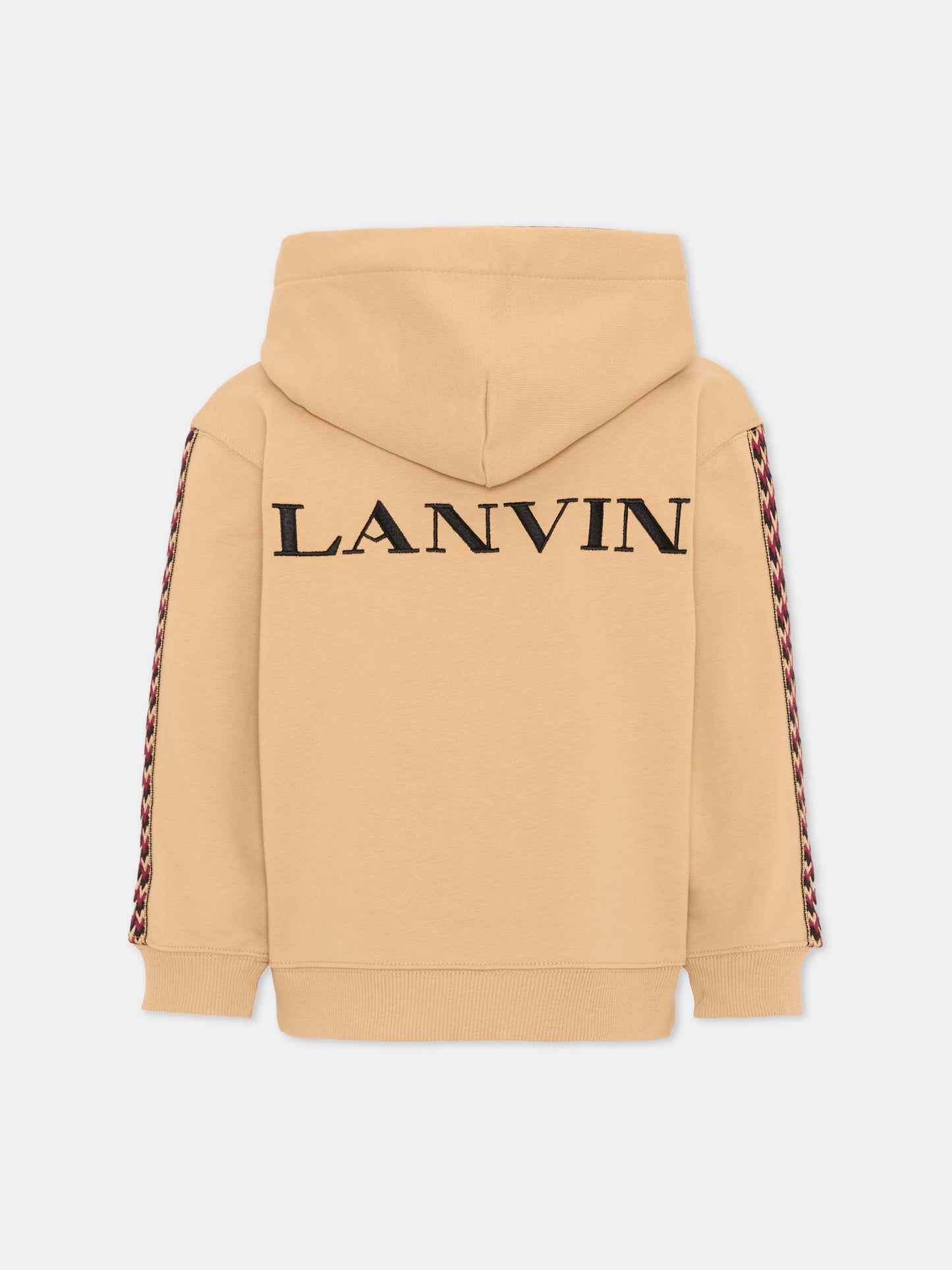 Felpa con cappuccio beige con logo,Lanvin Petite,N30424 276