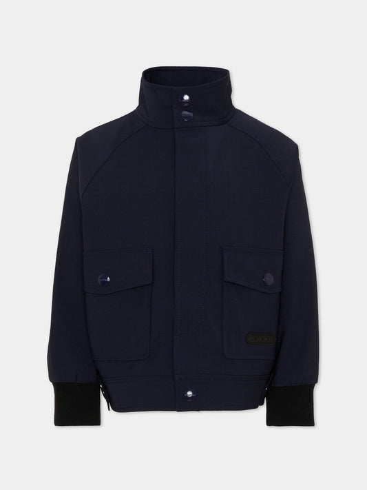 Giacca blu per bambino con logo,Lanvin Petite,N30445 868