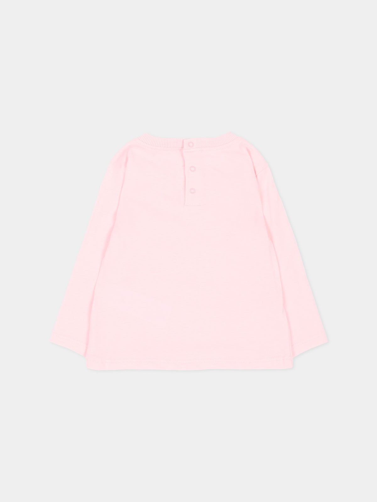 T-shirt a manica lunga rosa per neonata con cuore,Billieblush,U22241 475