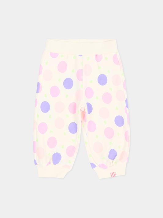 Pantalone avorio per neonata a pois,Billieblush,U22248 121