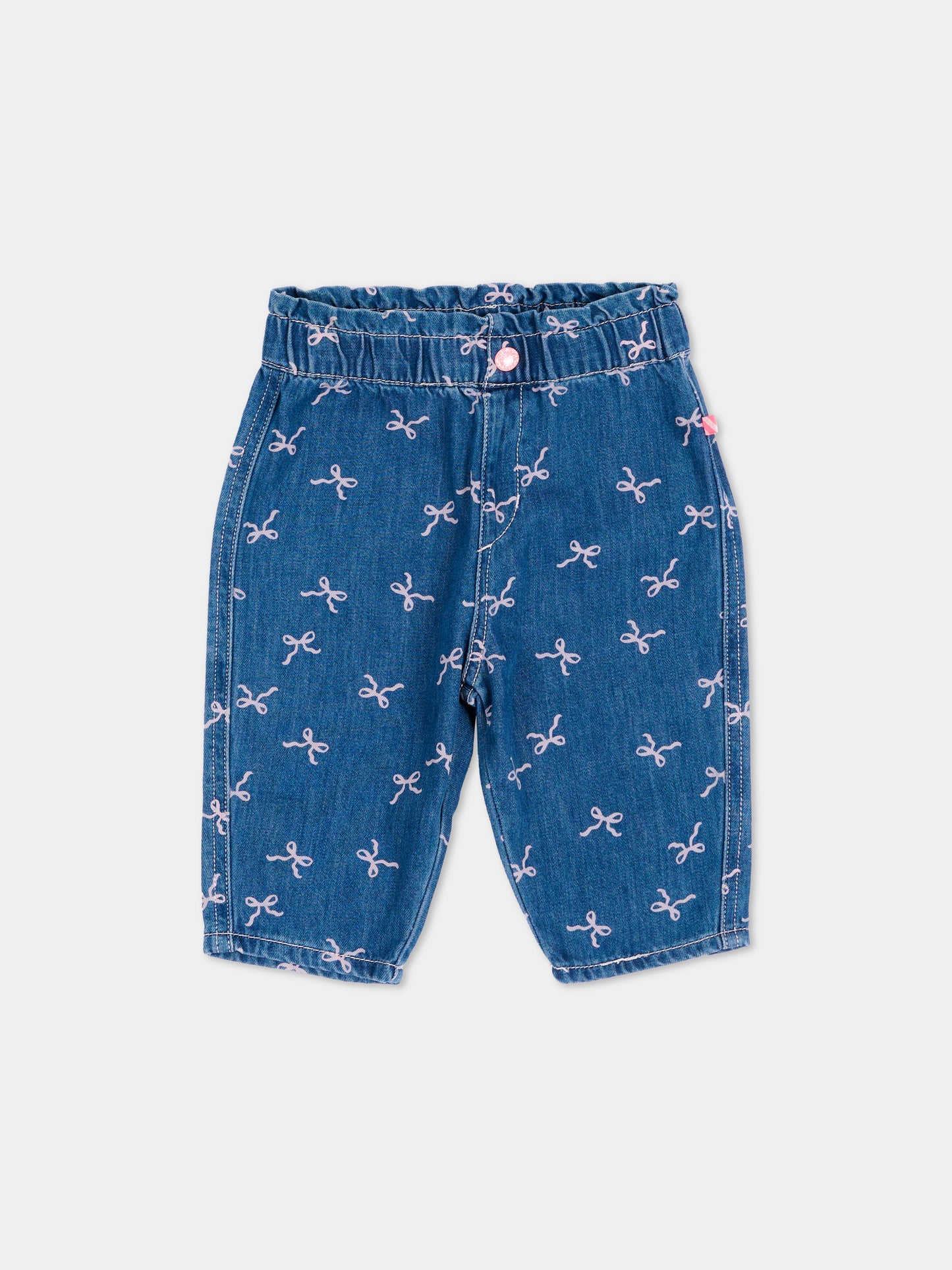 Jeans denim per neonata con fiocchi,Billieblush,U22249 Z10