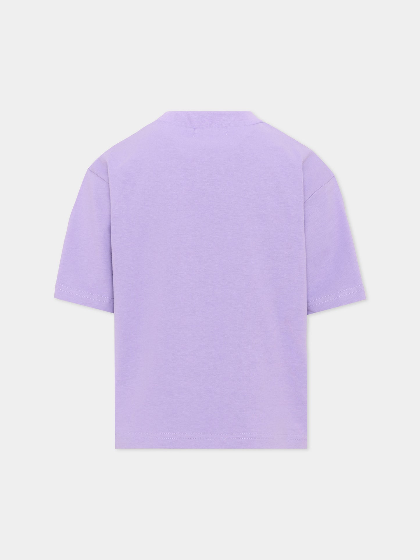 T-shirt lilla per bambina con stampa,Billieblush,U22301 90E