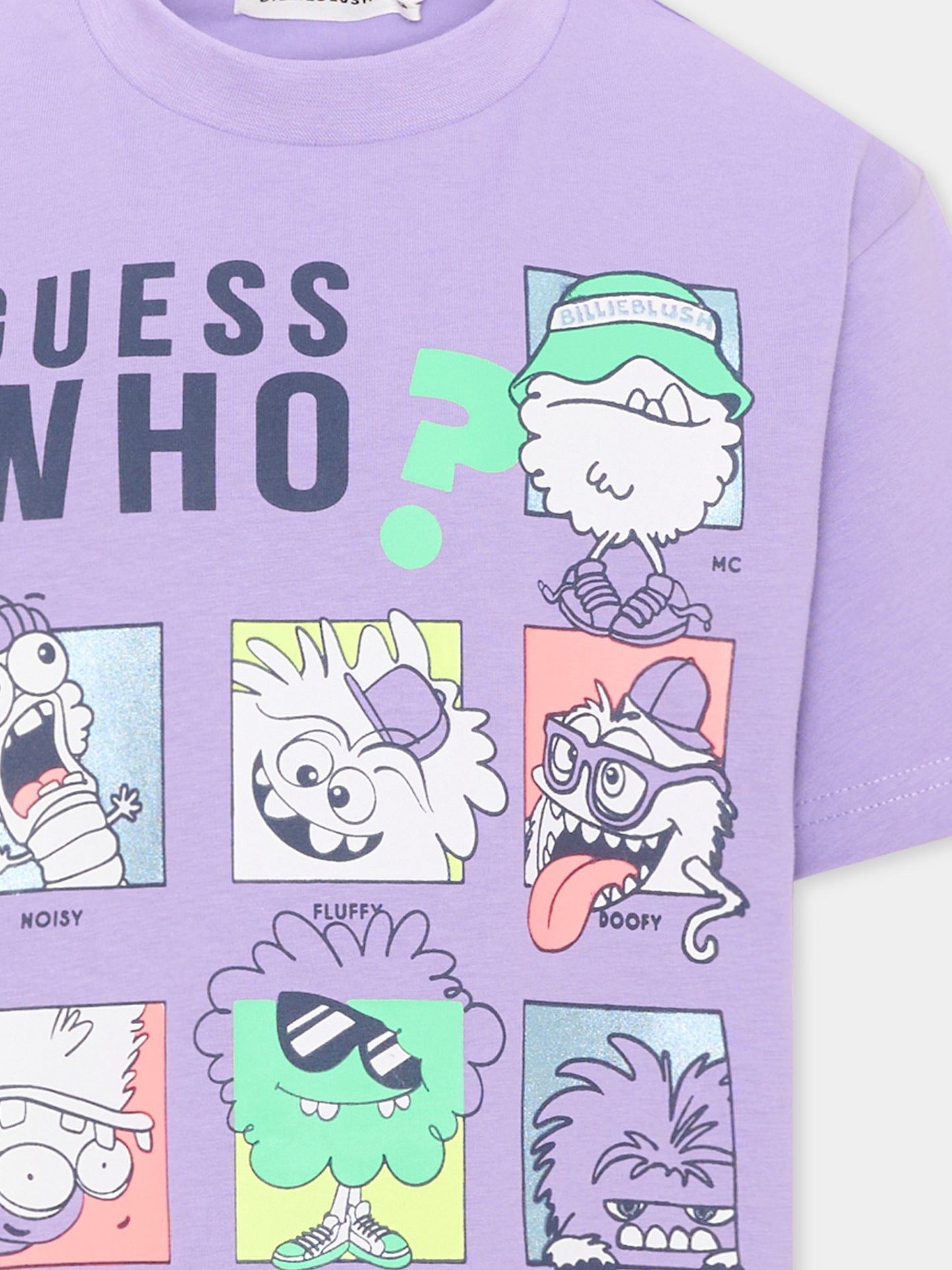 T-shirt lilla per bambina con stampa,Billieblush,U22301 90E