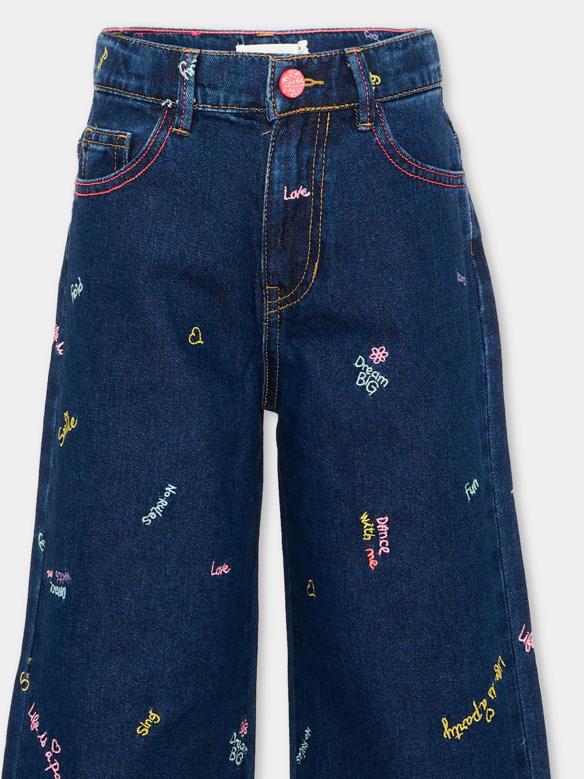 Jeans denim per bambina con ricami,Billieblush,U22417 Z10