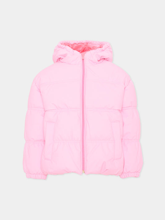 Piumini rosa per bambina con logo,Billieblush,U22444 48X