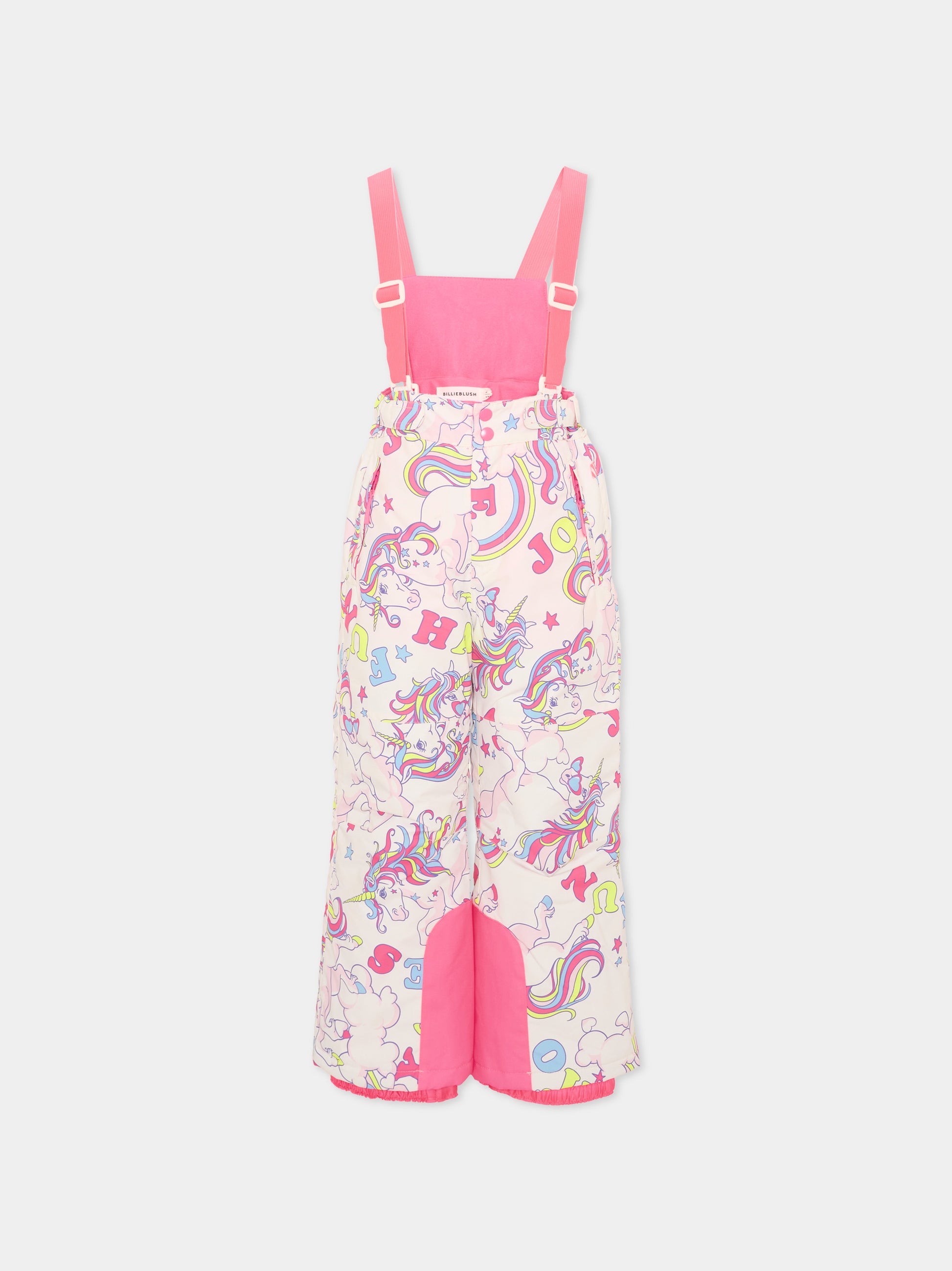 Pantalone da neve multicolor per bambina con unicorni,Billieblush,U22452 Z41