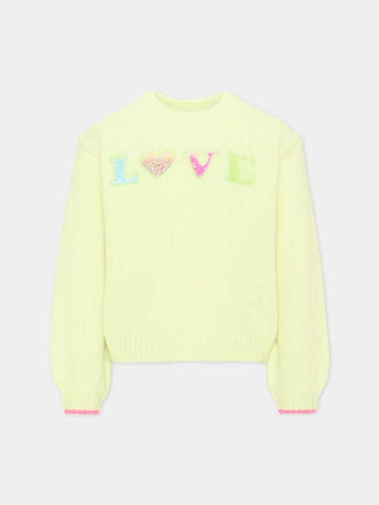 Maglione giallo per bambina,Billieblush,U22467 552