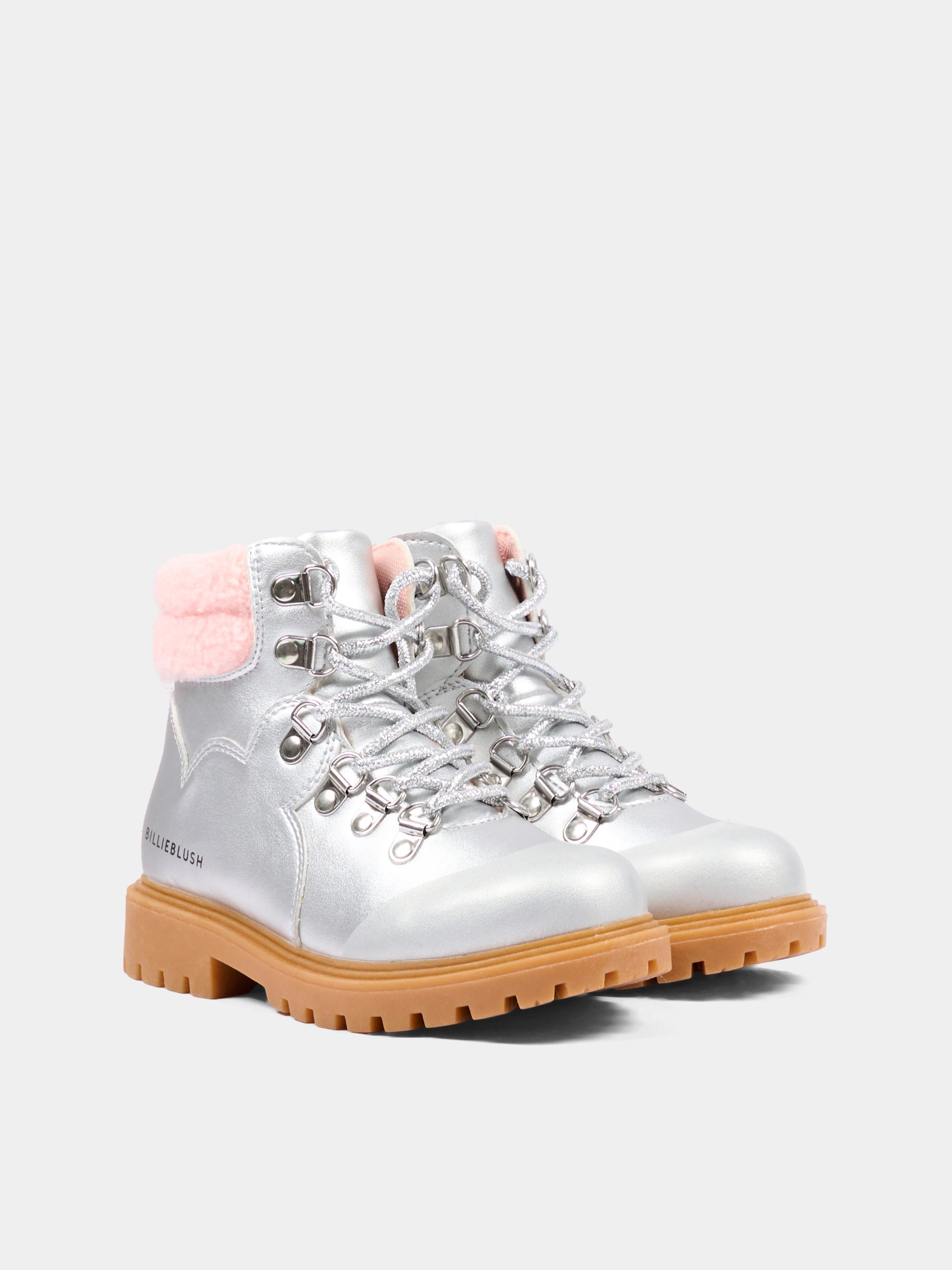 Anfibi argento per bambina con logo,Billieblush,U22488 016