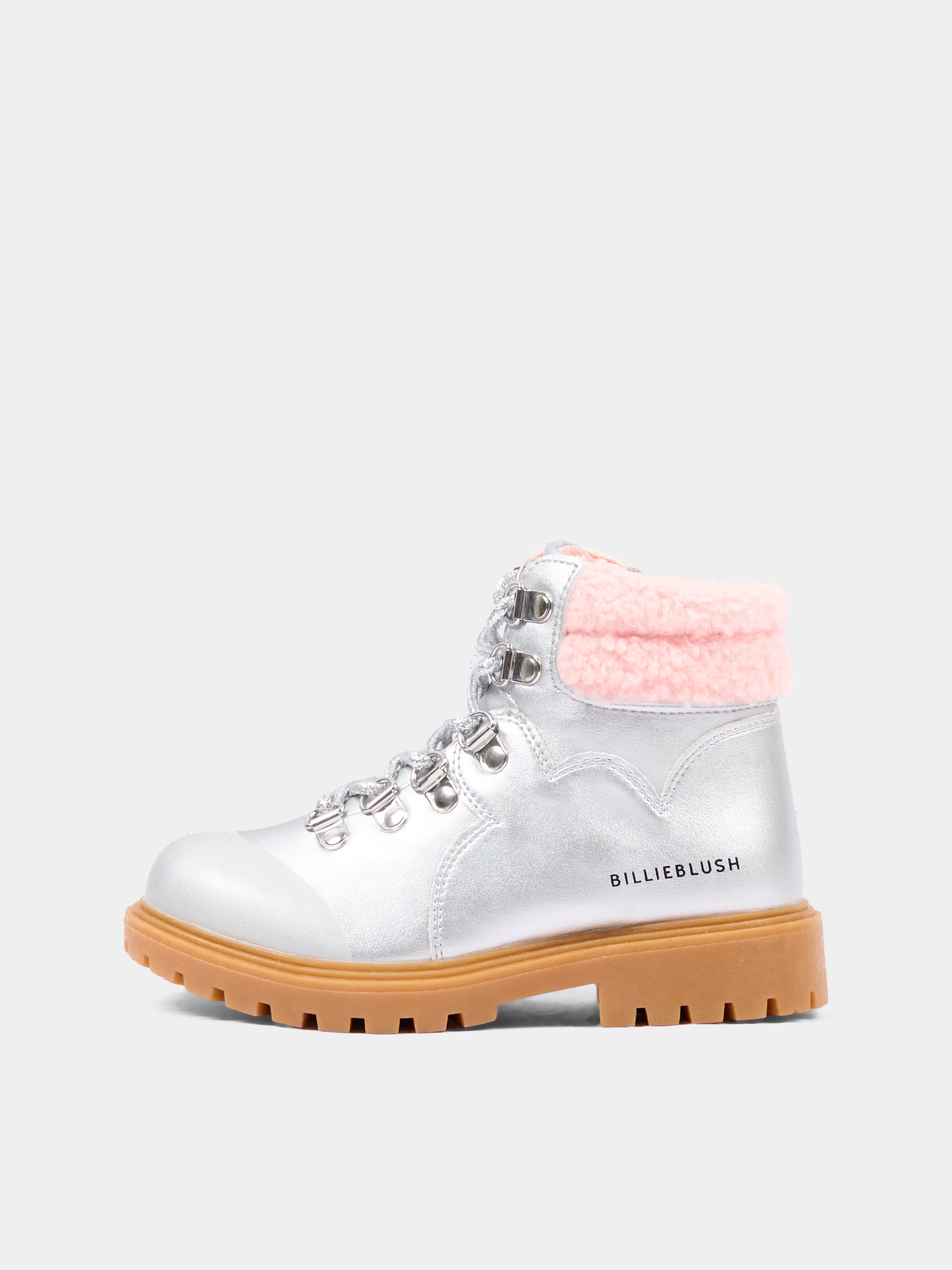 Anfibi argento per bambina con logo,Billieblush,U22488 016