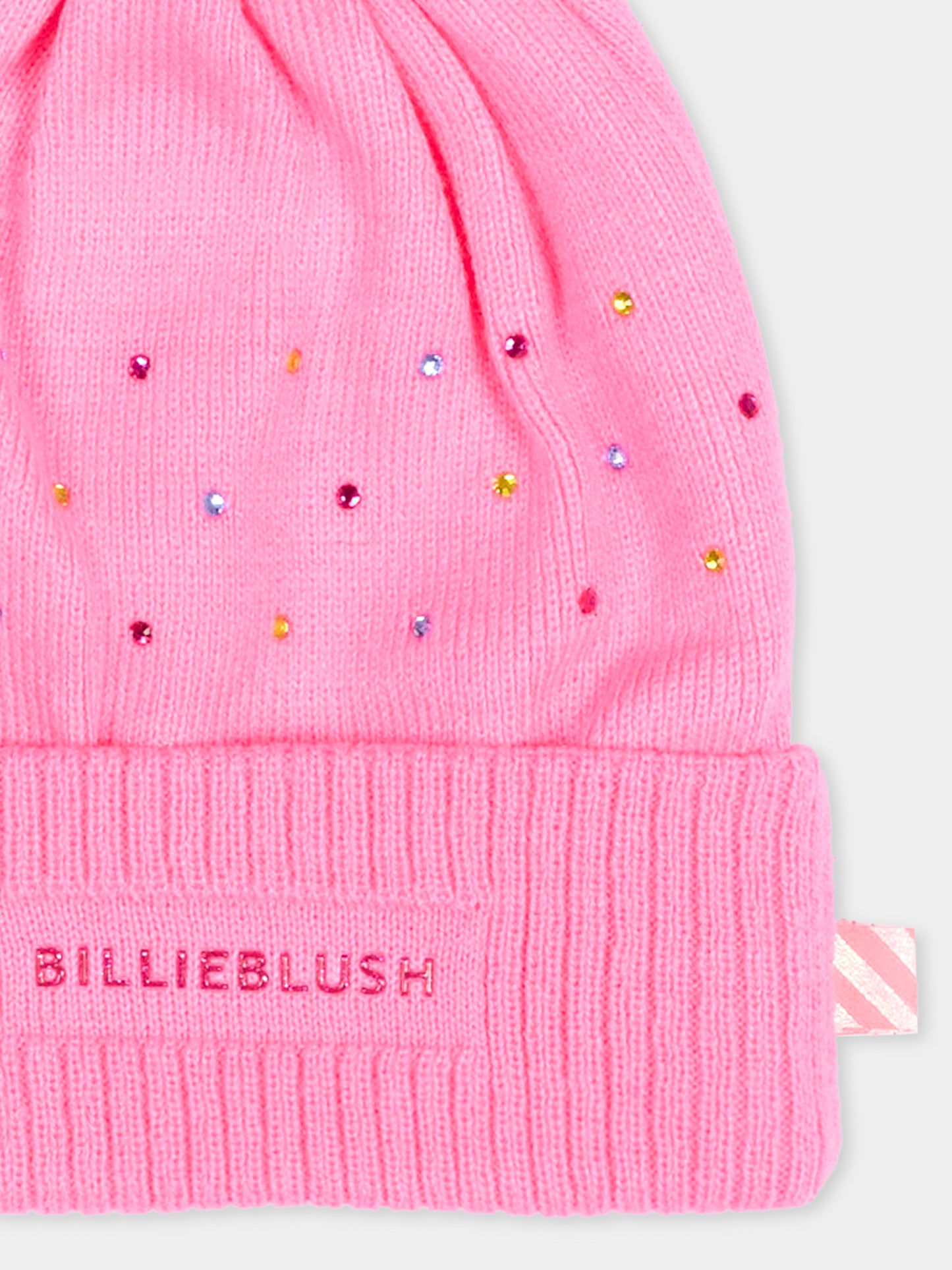 Berretto fucsia per bambina con logo,Billieblush,U22499 47A