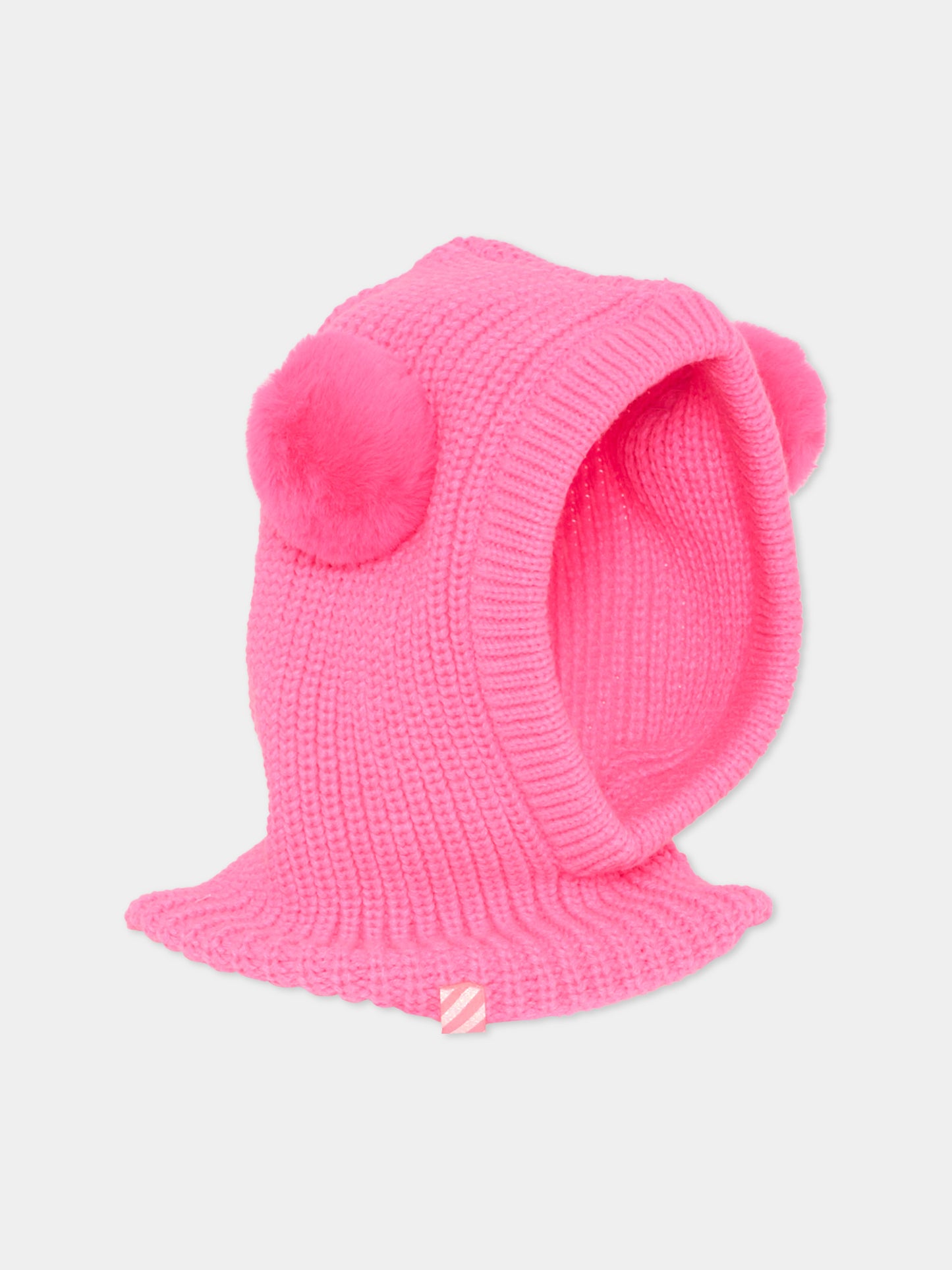 Balaclava fucsia per bambina con pompon,Billieblush,U22507 47A