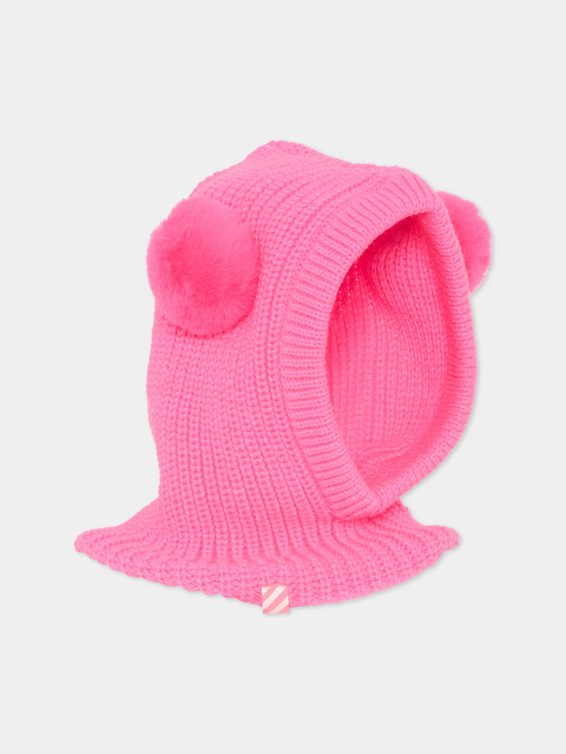 Balaclava fucsia per bambina con pompon,Billieblush,U22507 47A