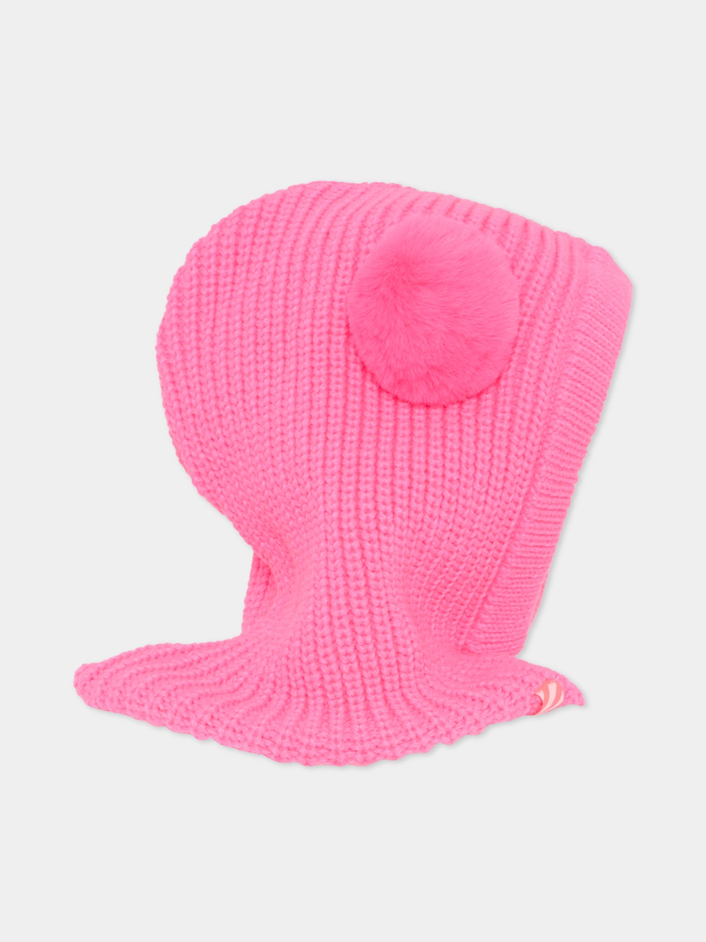 Balaclava fucsia per bambina con pompon,Billieblush,U22507 47A
