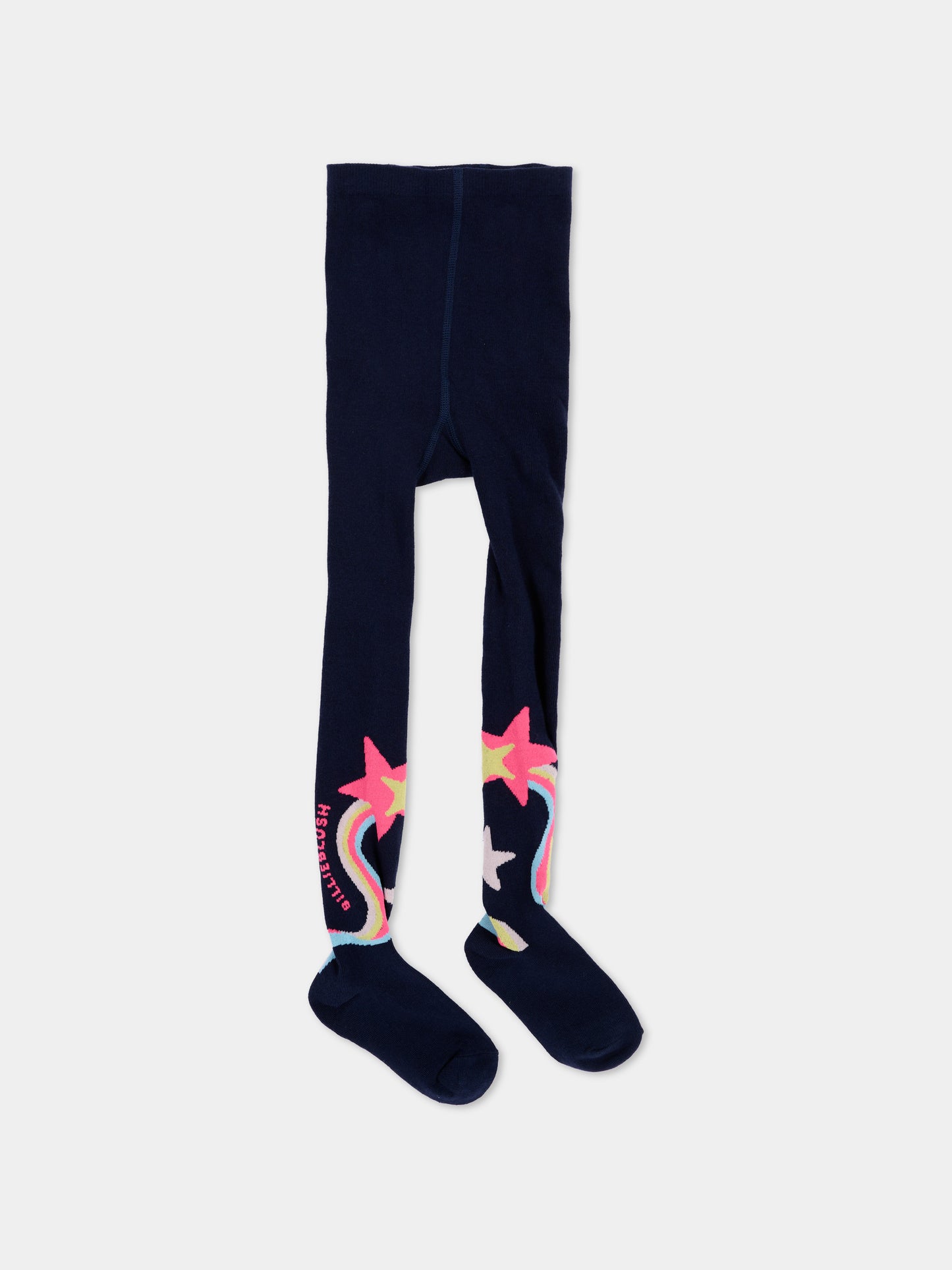 Collant blu per bambina con stelle,Billieblush,U22511 85T