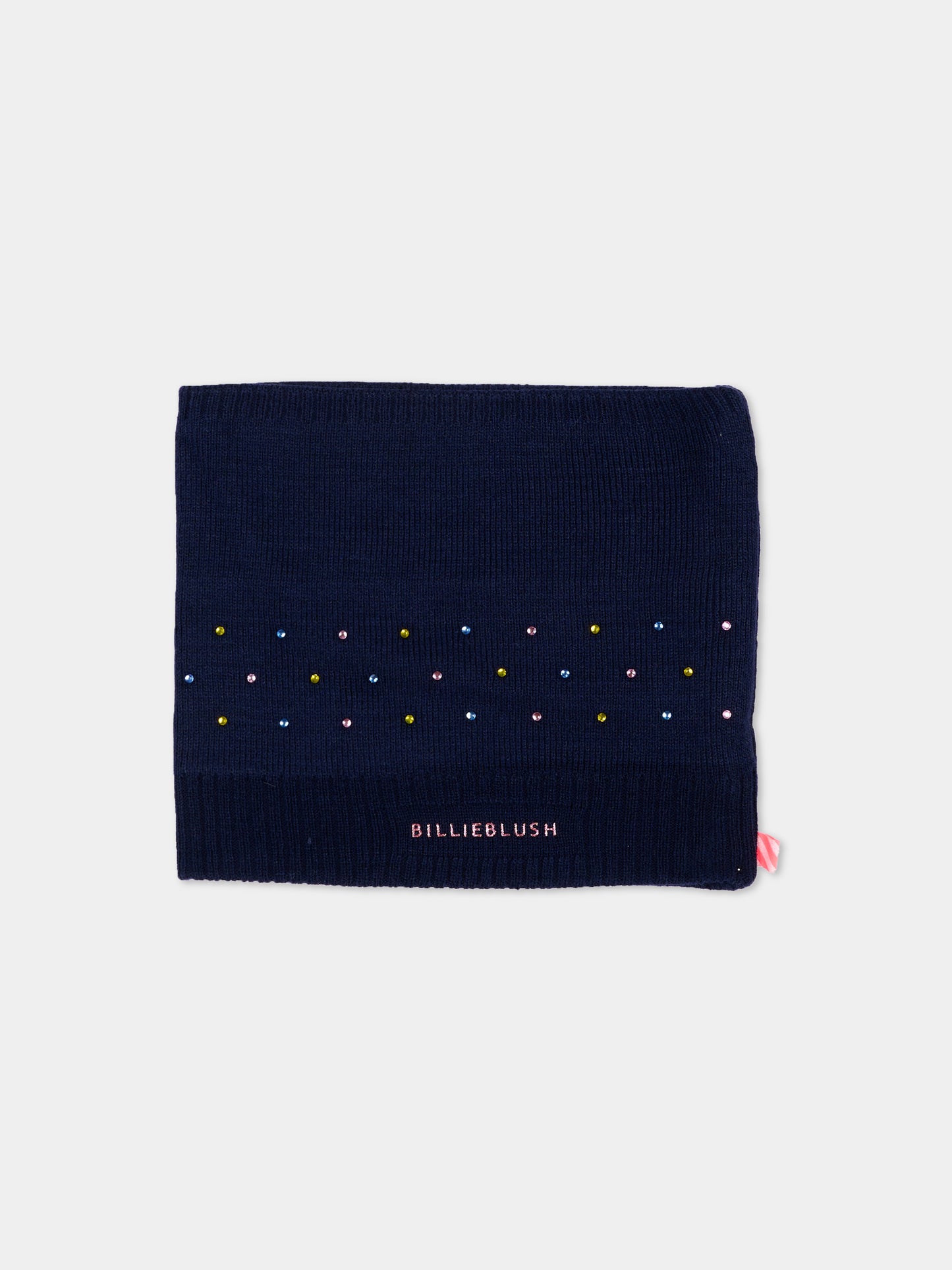 Sciarpa blu per bambina con strass,Billieblush,U22518 85T