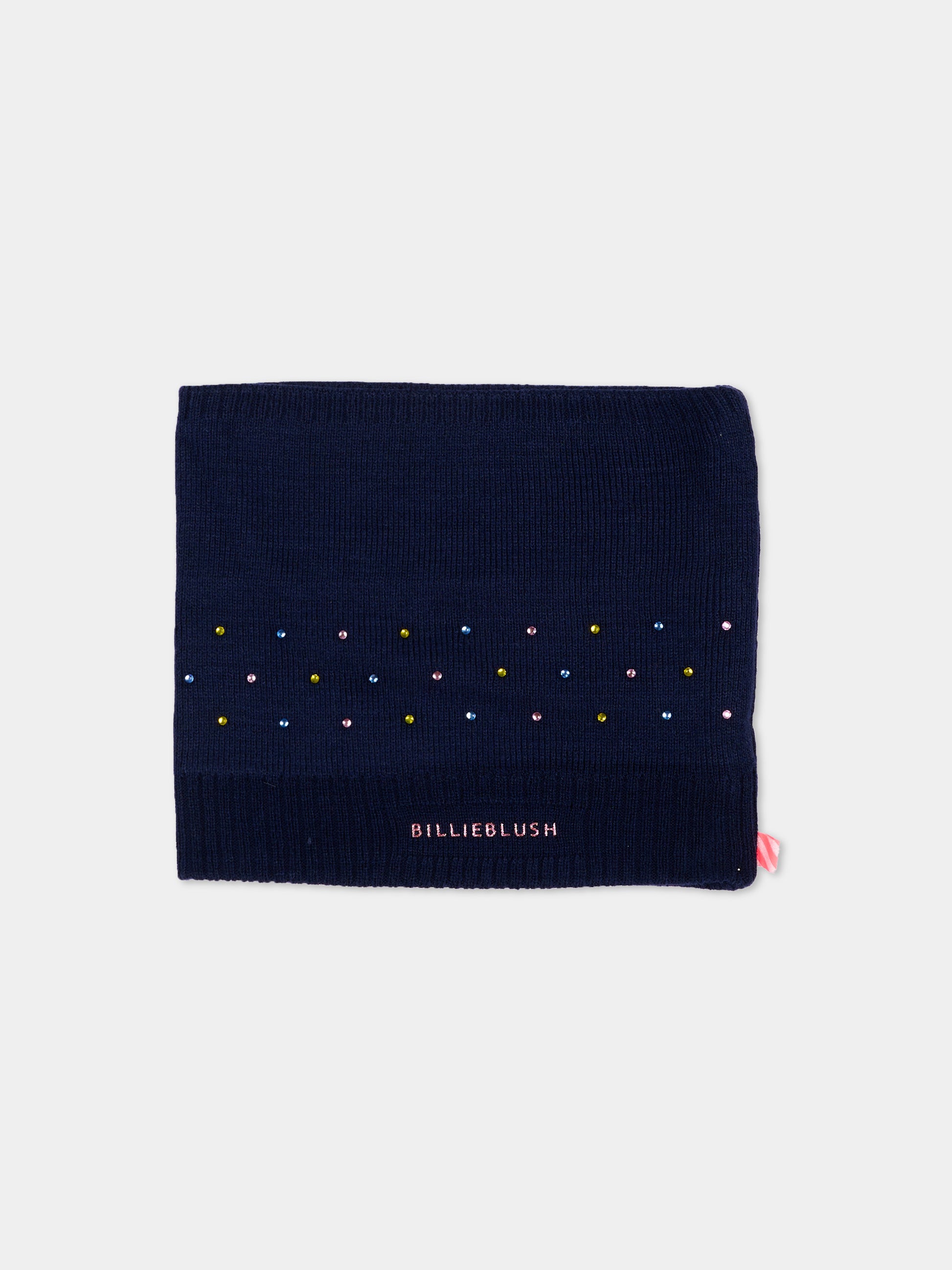 Sciarpa blu per bambina con strass,Billieblush,U22518 85T